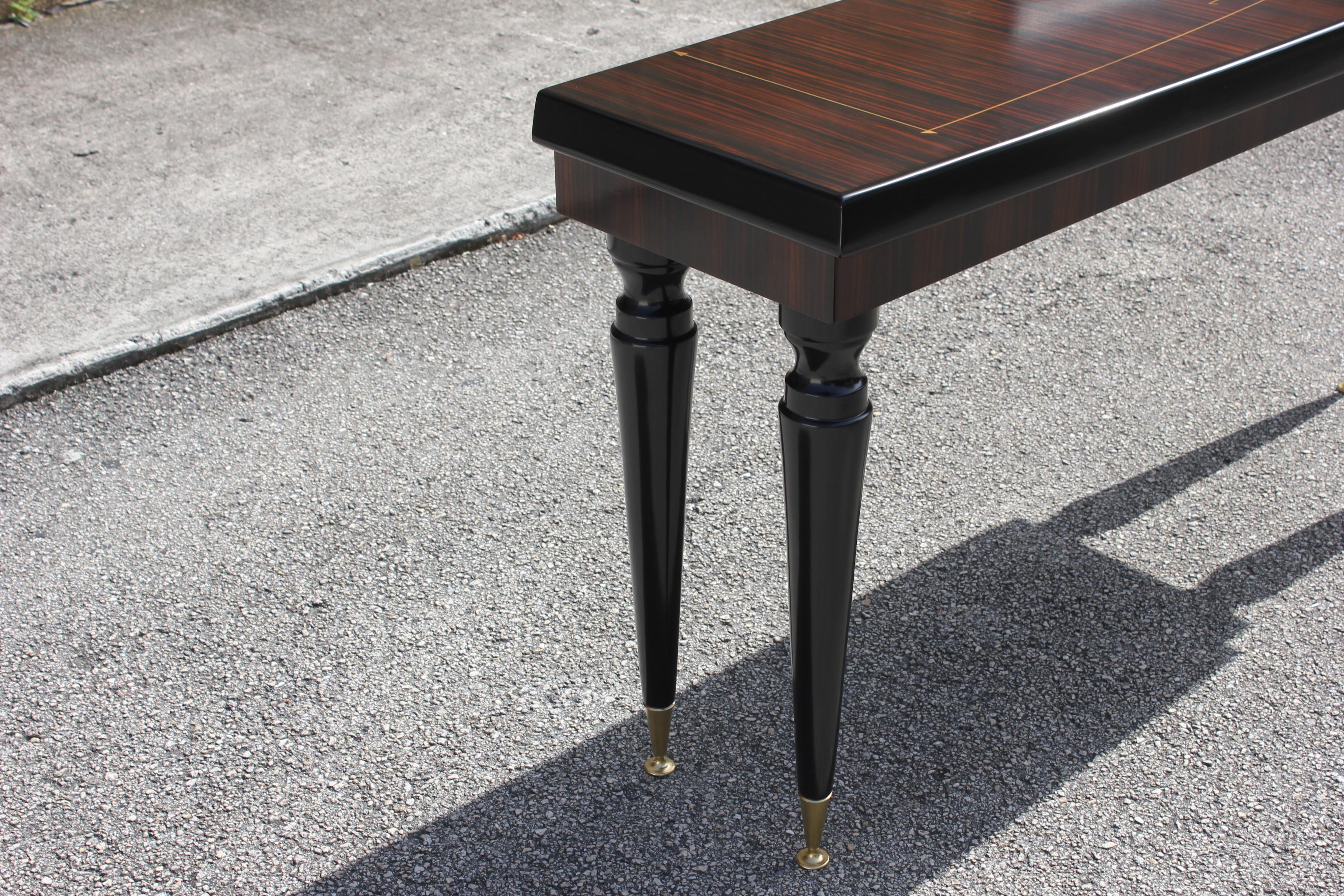 Unique French Art Deco Exotic Macassar Ebony Console Table, circa 1940s 3