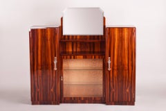 Unique French Art Deco Sideboard with Mirror, Restored to the High Gloss