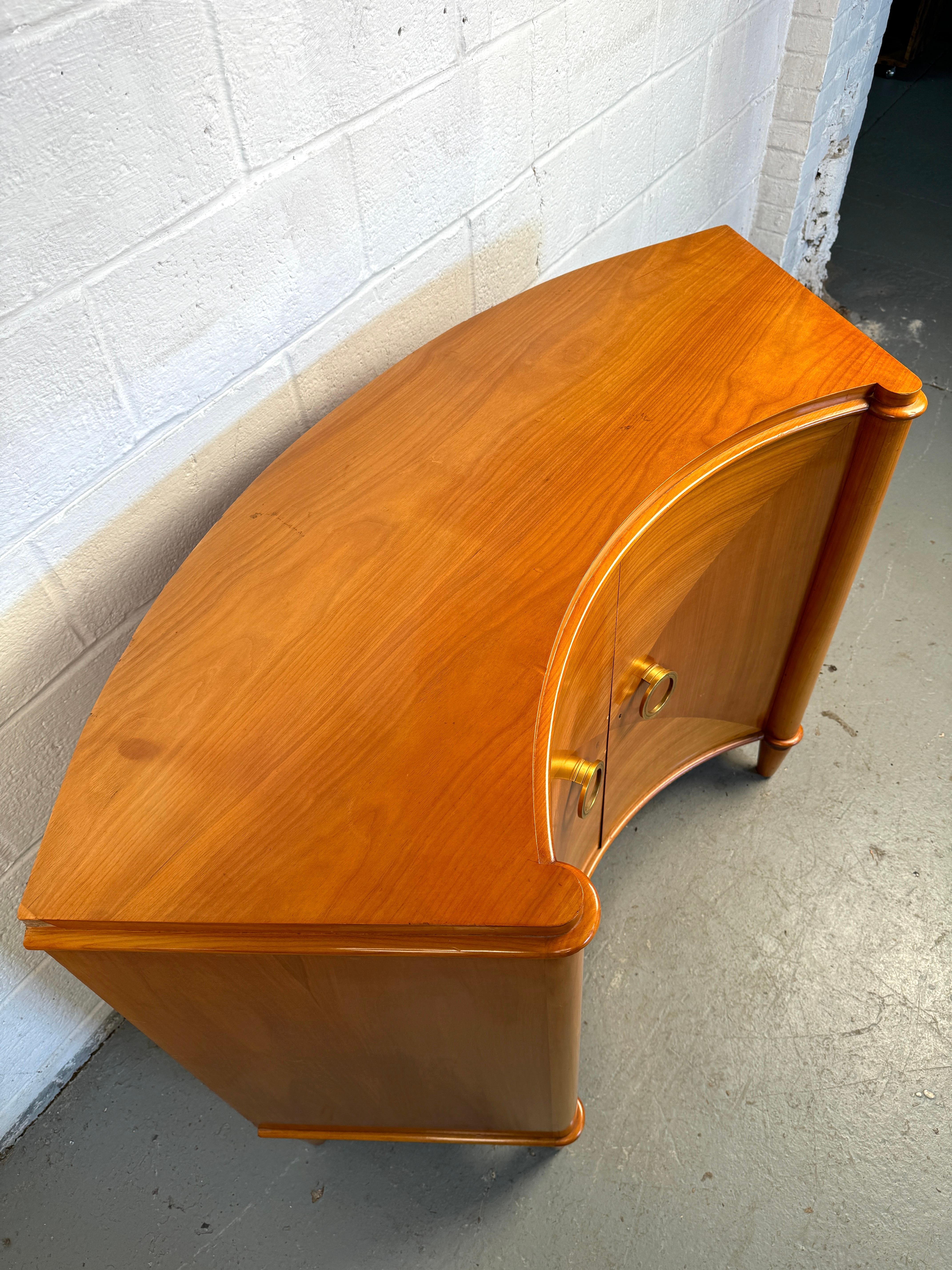 Antiguo Gabinete Deco Curvo de Madera Satinada para Camard Francia Incrustación en venta