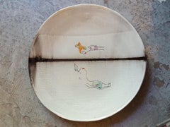 Unique French Artist's Ceramic Dinner Plates