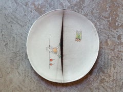 Unique French Artist's Ceramic Dinner Plates