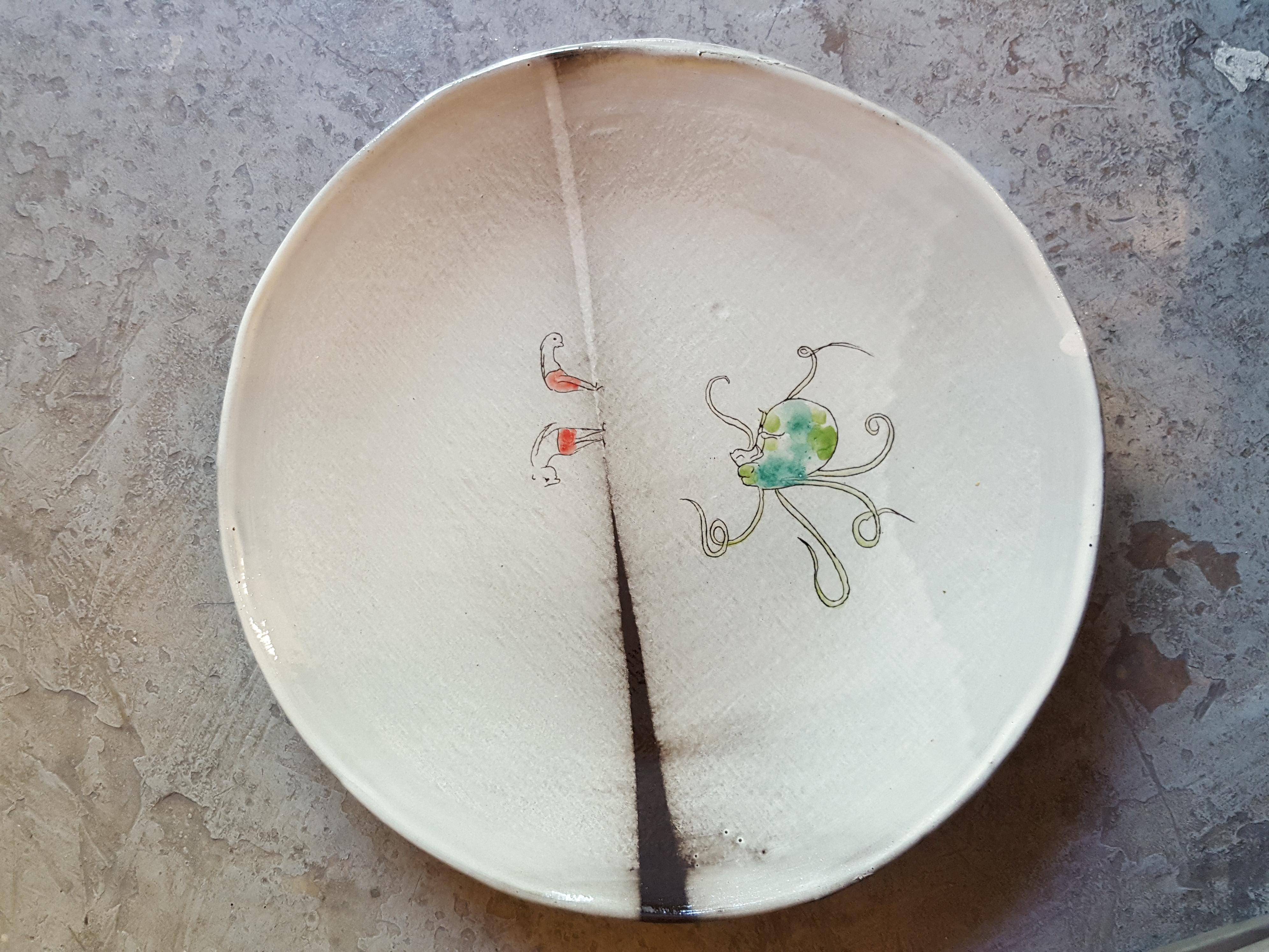 Other Unique French Artist's Ceramic Dinner Plates