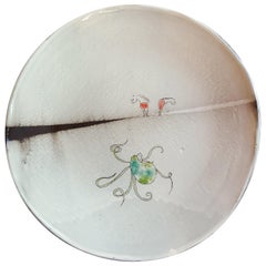 Unique French Artist's Ceramic Dinner Plates