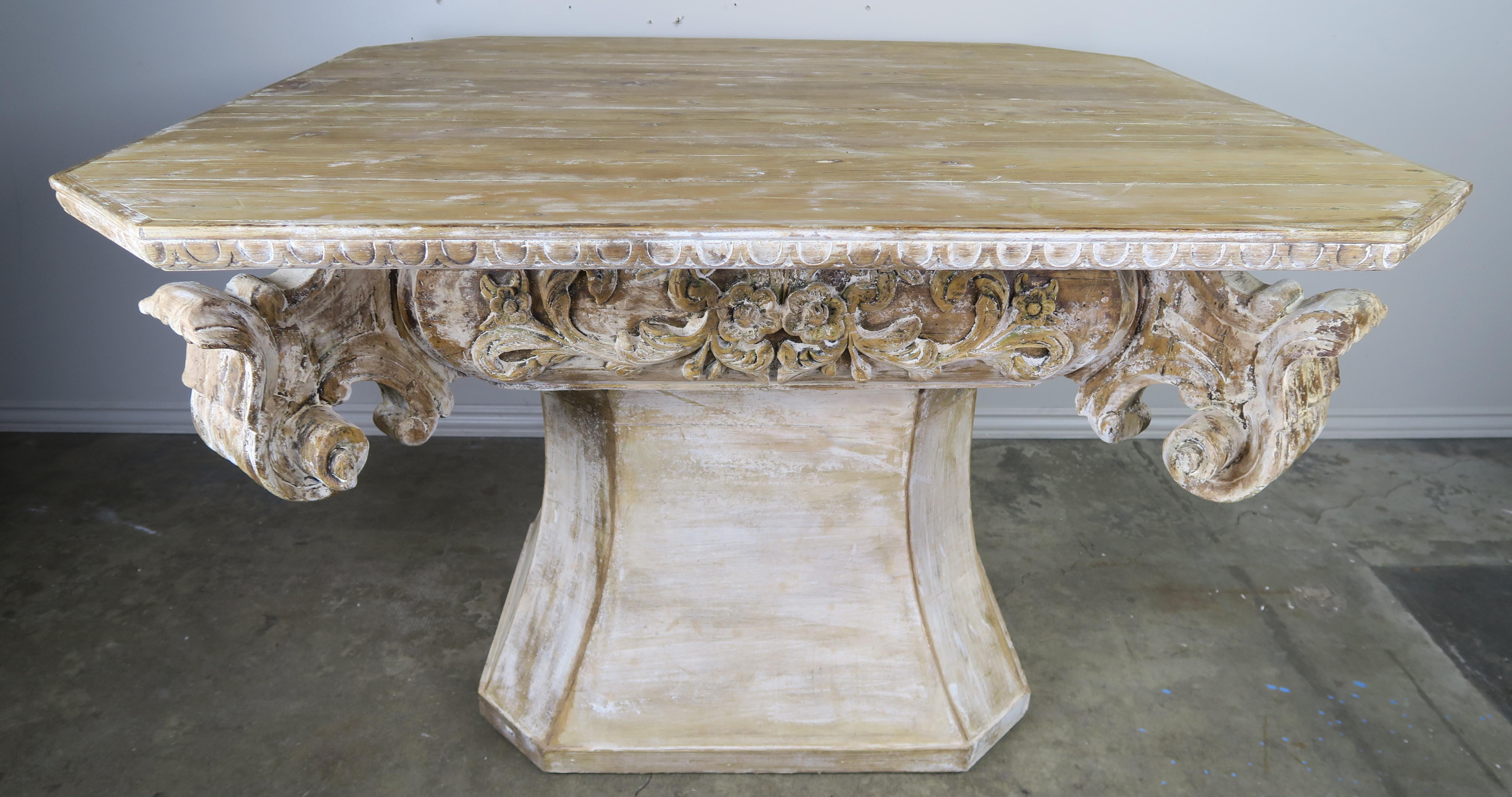 Unique French Carved Wood Dining or Center Table, circa 1930s 6