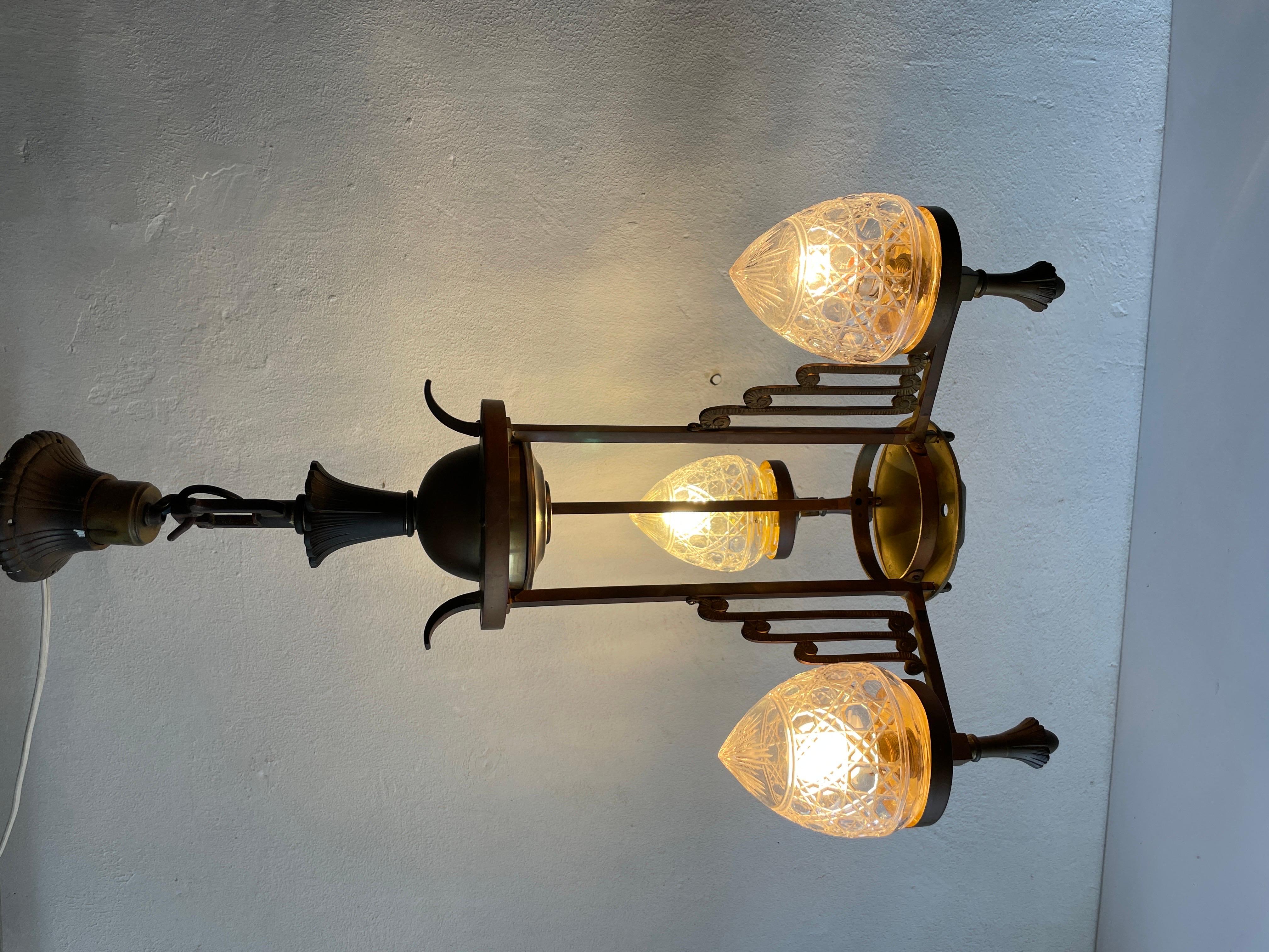 Unique French Copper Architectural Body Chandelier, 1940s, France For Sale 5