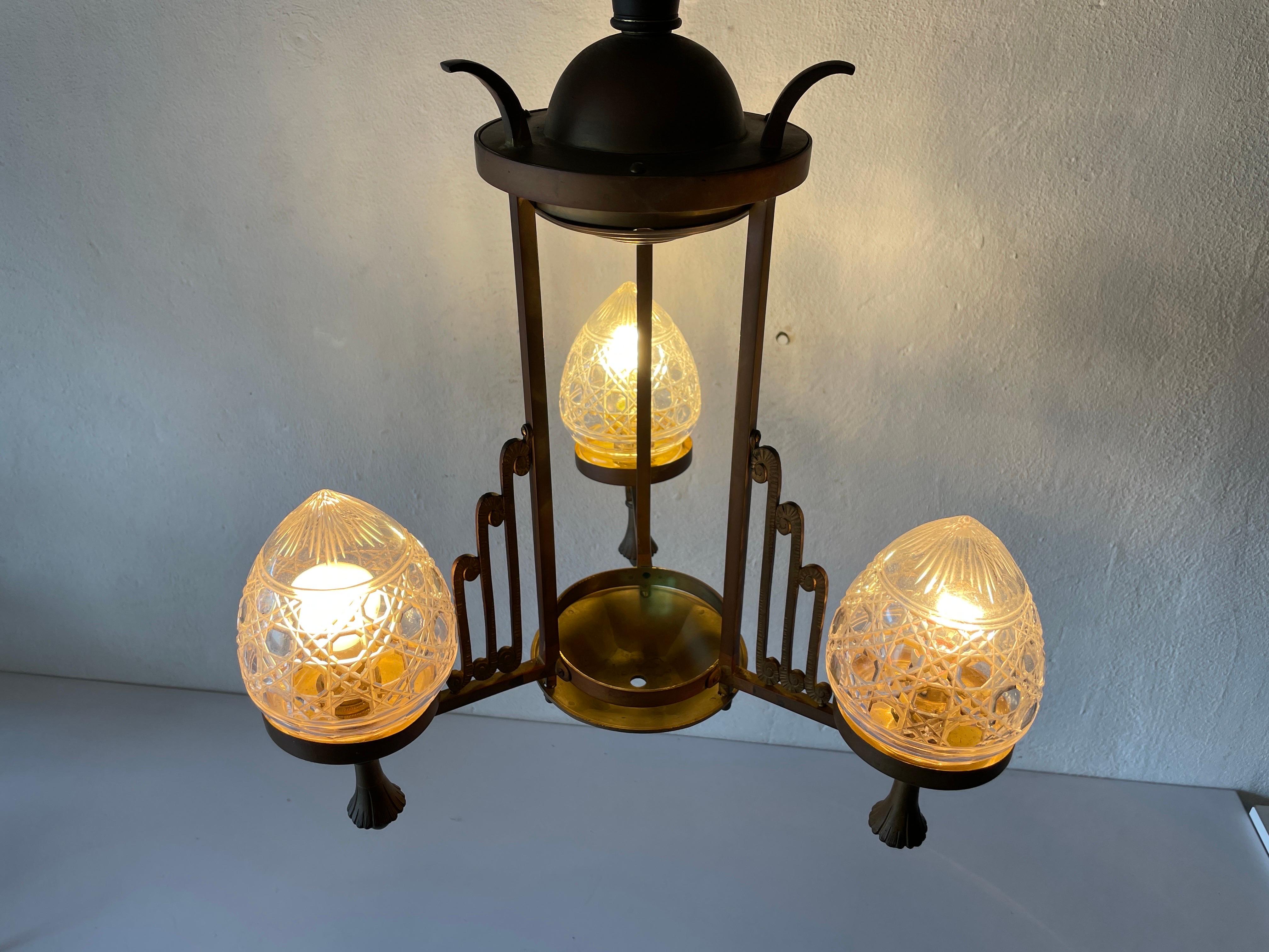 Unique French Copper Architectural Body Chandelier, 1940s, France For Sale 6