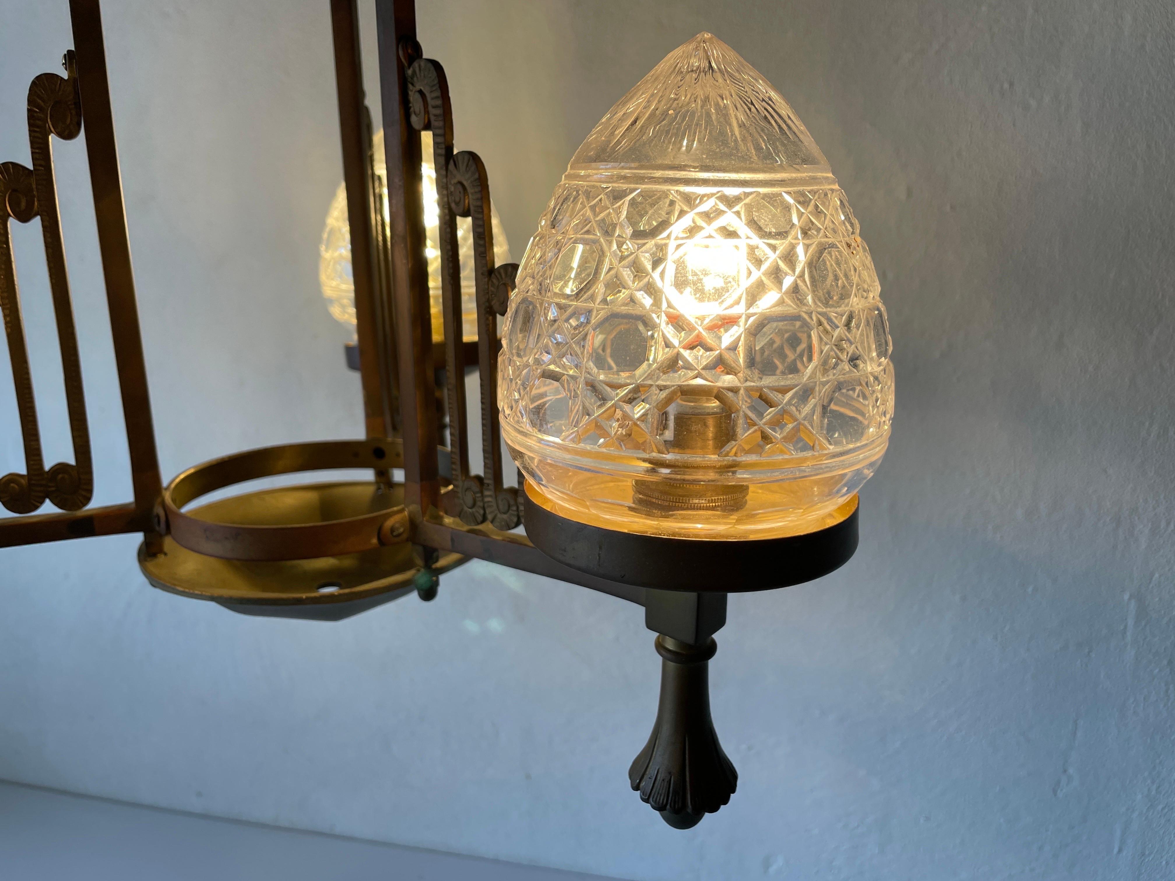 Unique French Copper Architectural Body Chandelier, 1940s, France For Sale 10