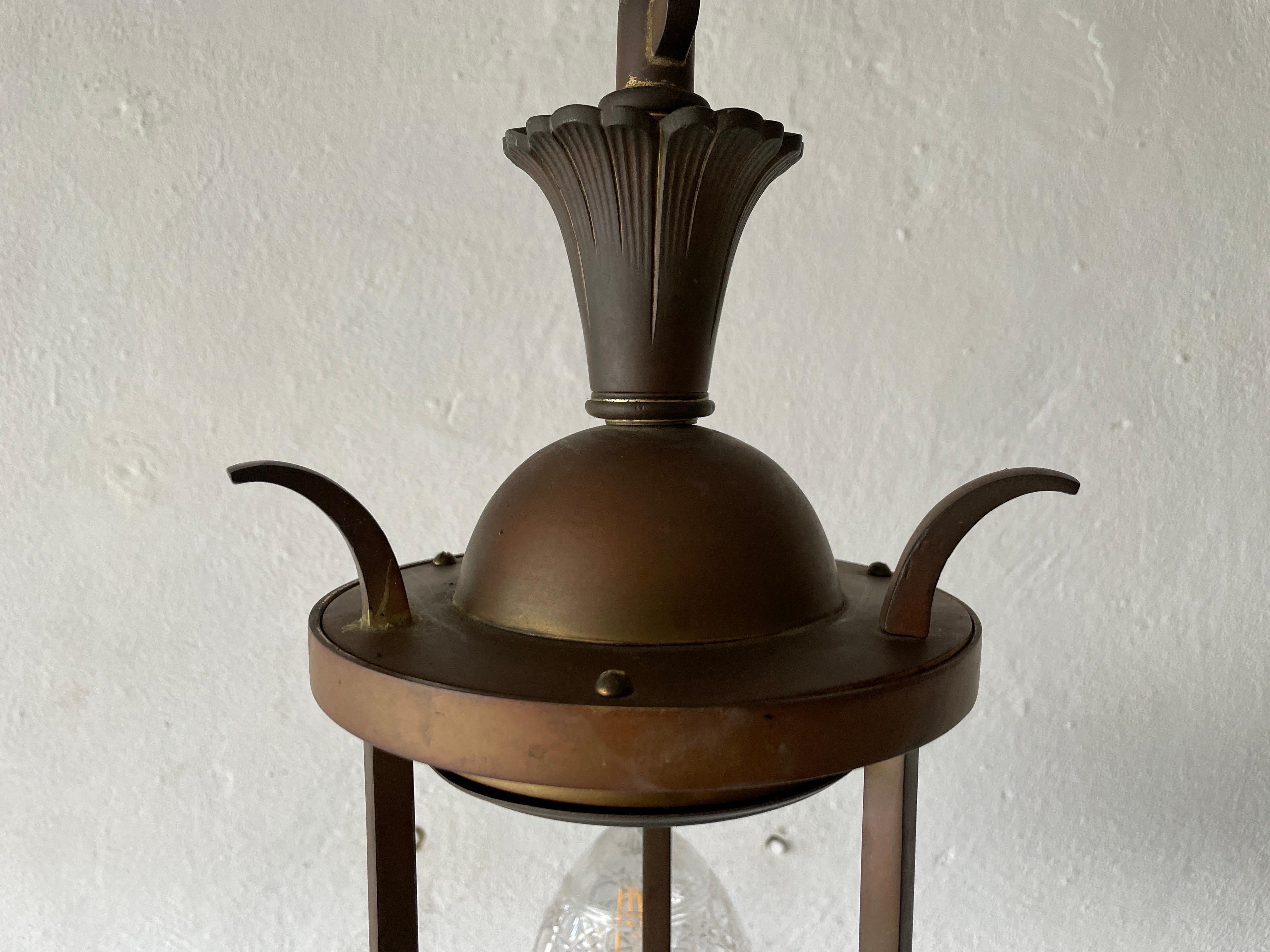 Unique French Copper Architectural Body Chandelier, 1940s, France For Sale 12