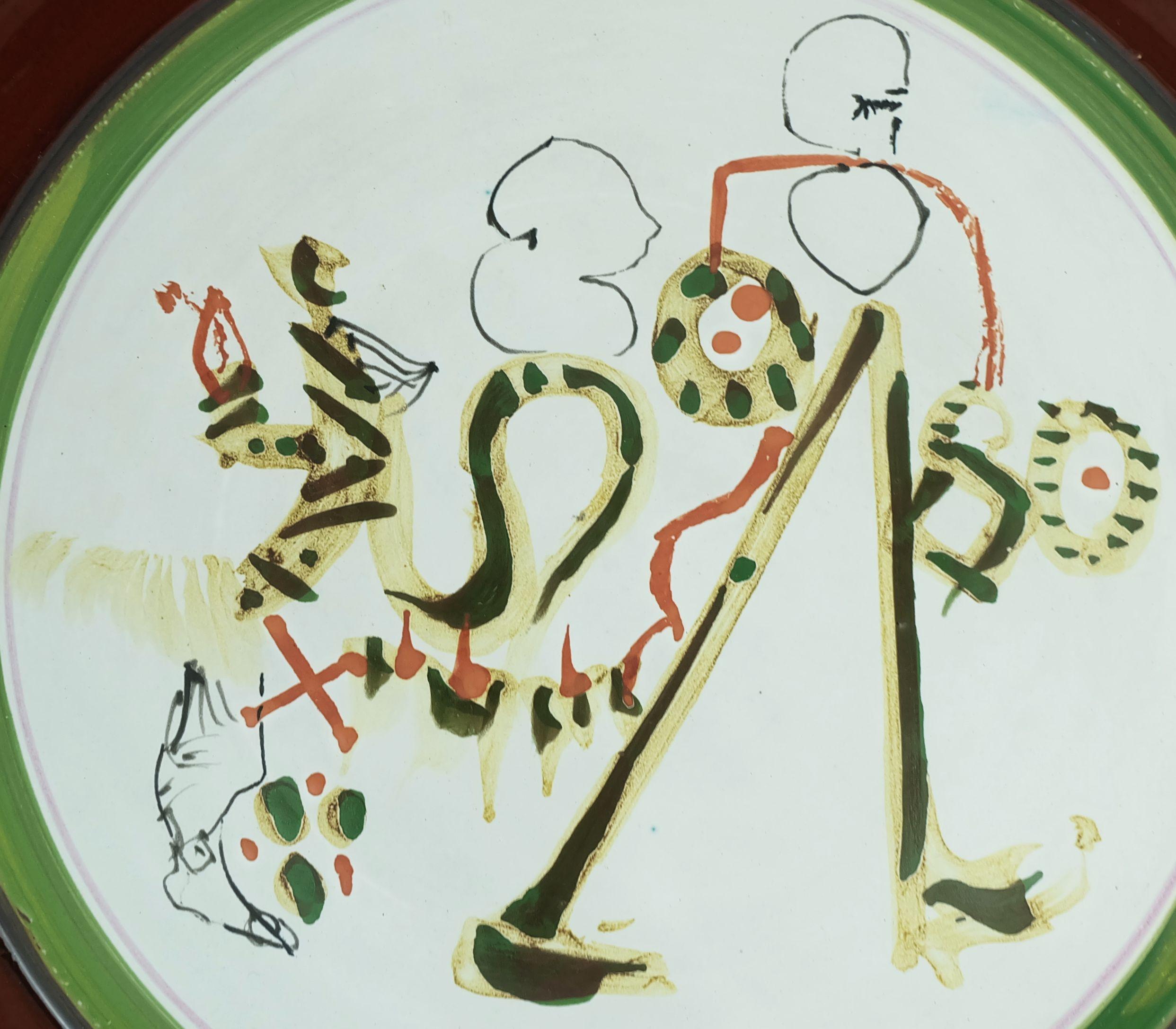 plato de pared de ceramica gilbert portanier arte ceramica vallauris en venta 1