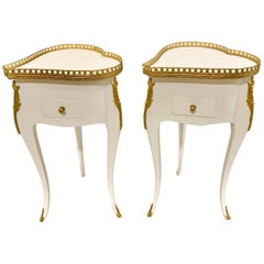 Unique French Louis XVI "Heart Top" Side Tables or Nightstand, 1910s