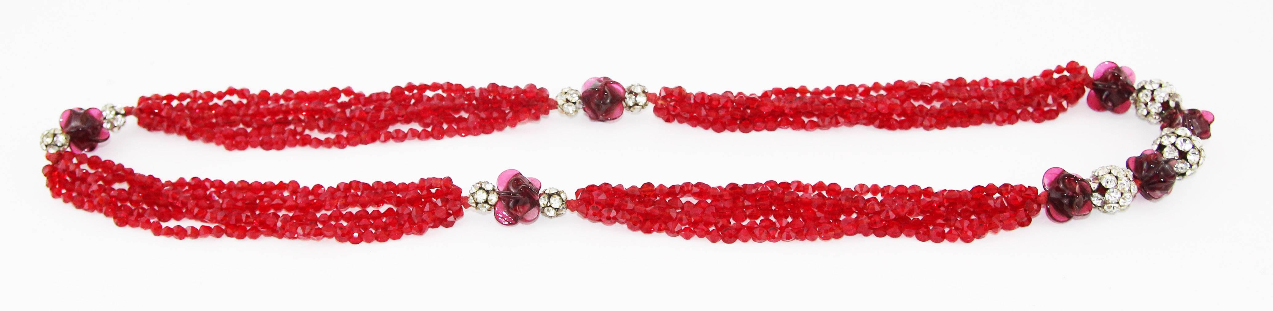 red crystal necklaces