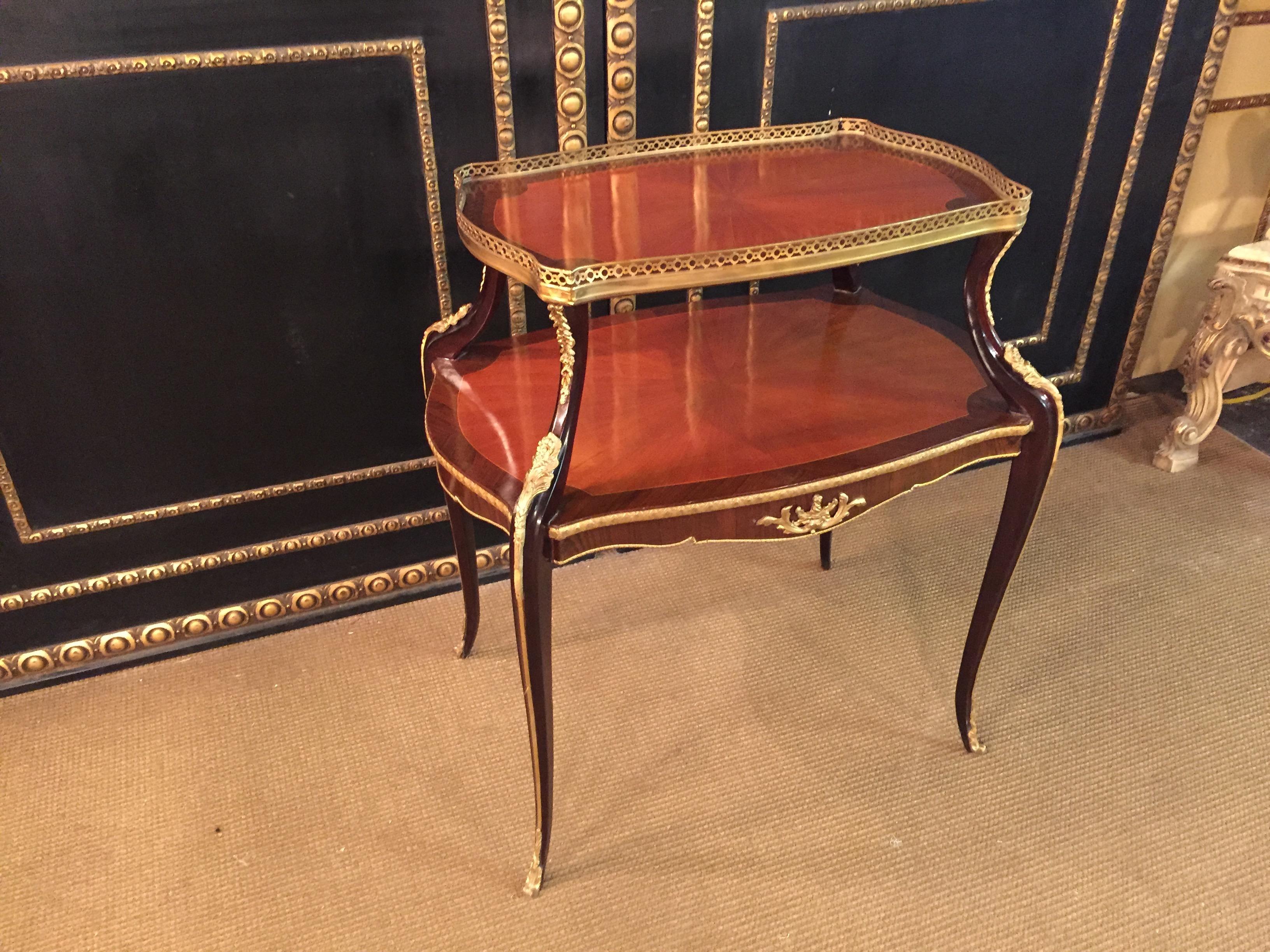 Unique French Side Table or Étagère antique after F. Linke mahogany veneer In Good Condition For Sale In Berlin, DE