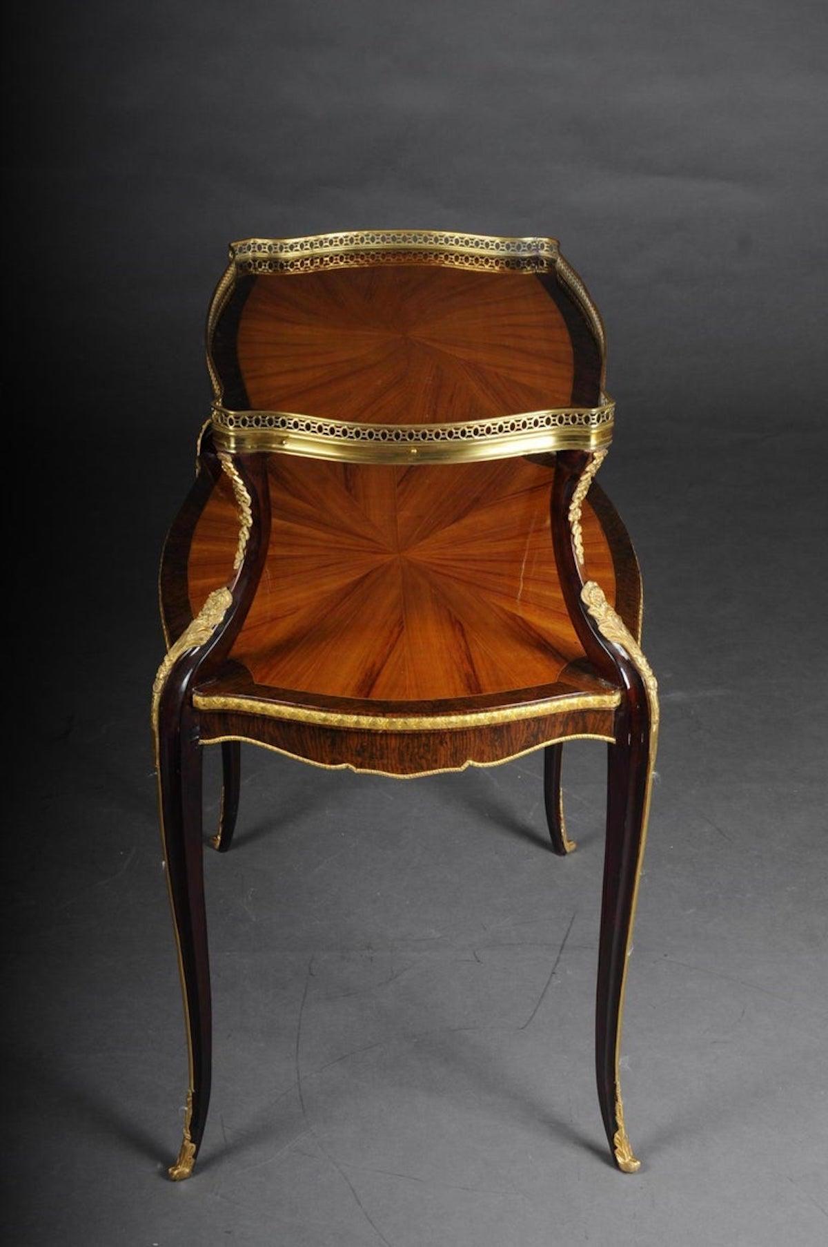 Unique French Side Table / Étagère after F. Linke en vente 1