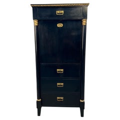 Unique French Style Ebonized Secretary