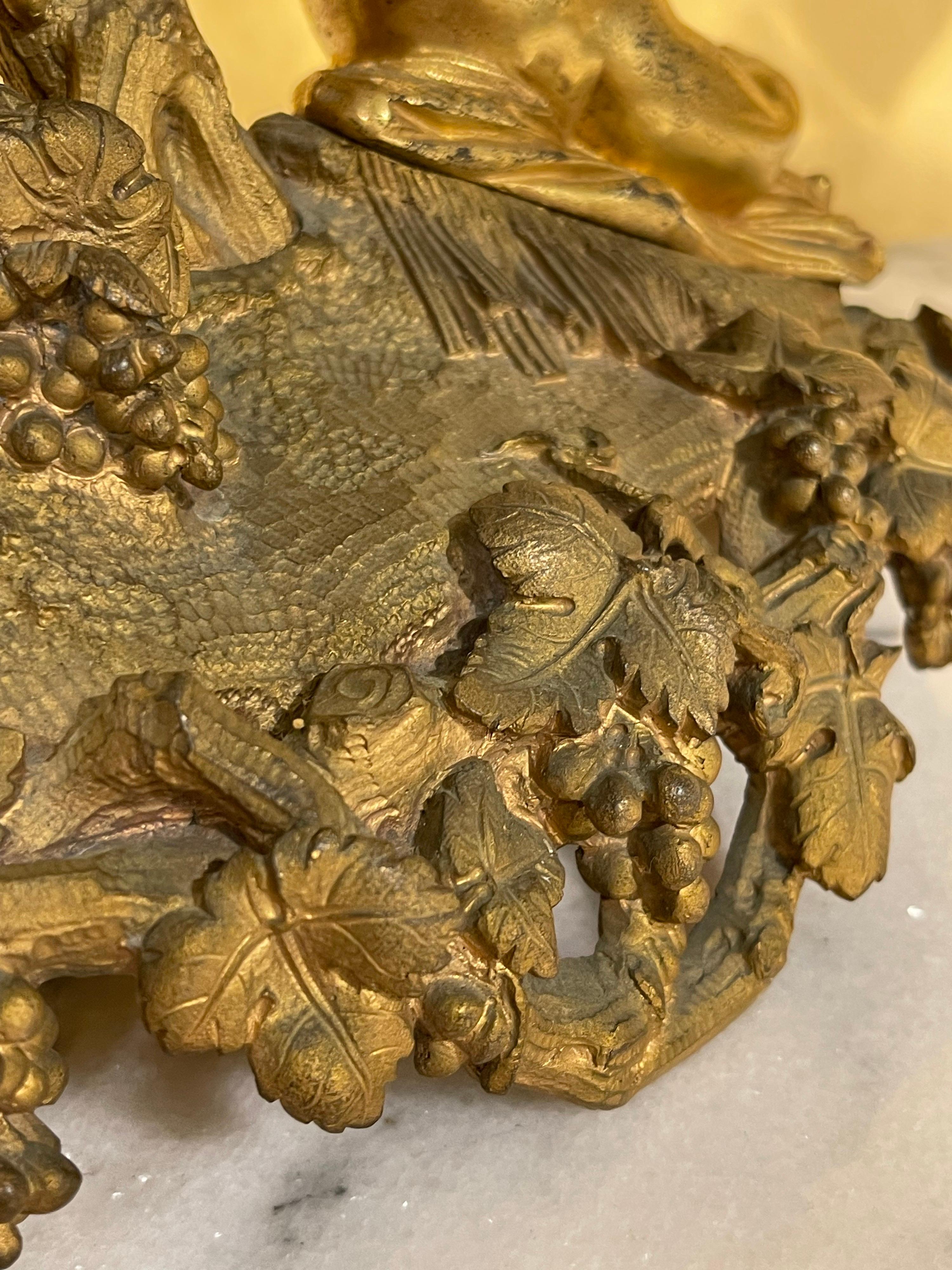Unique French Table Top, Fire-Gilded Bronze Around 1860 1