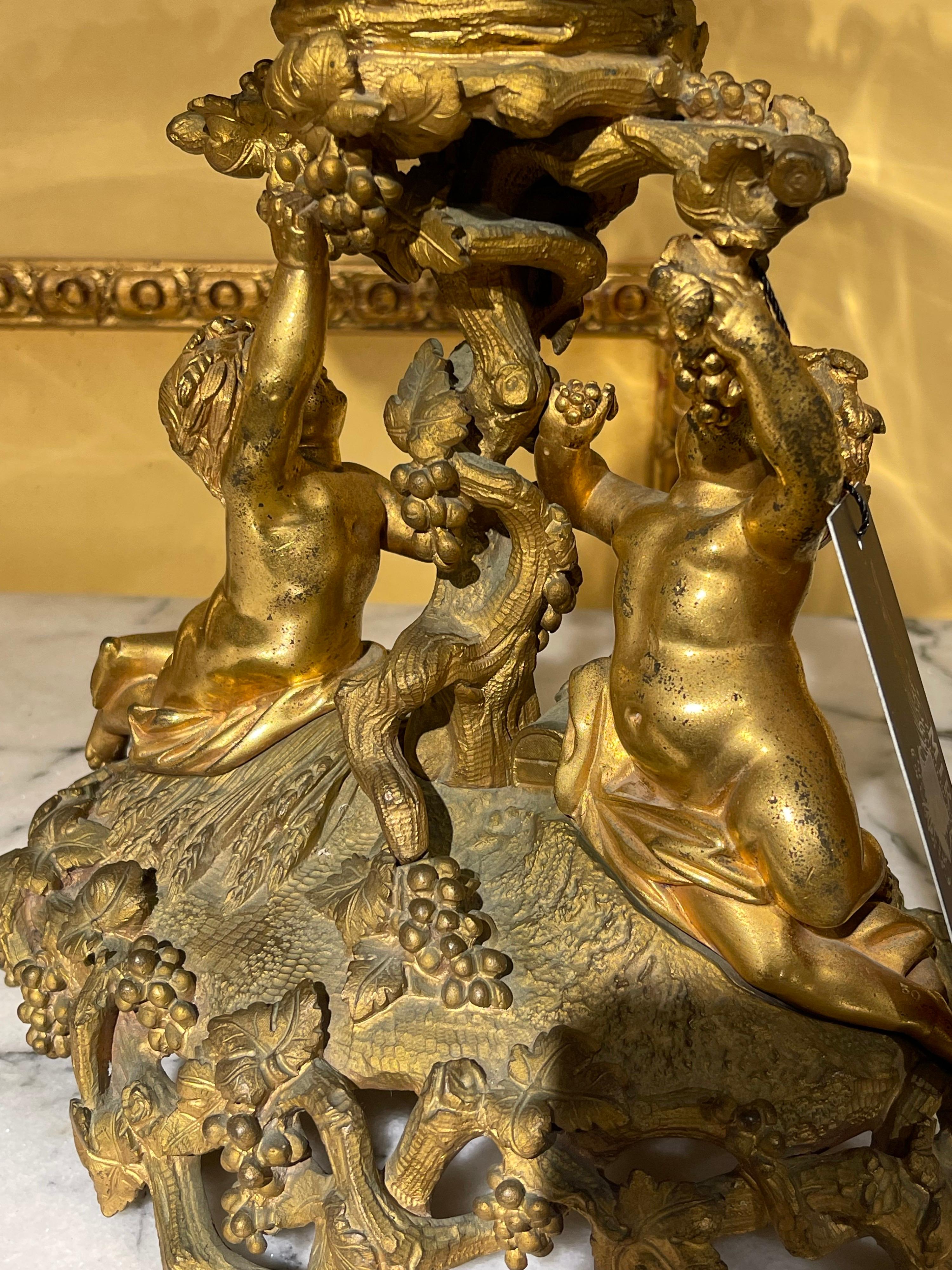 Einzigartige französische Tischplatte, Feuerglasur aus Bronze, um 1860 im Angebot 1