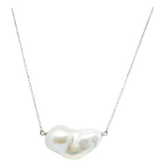 Unique Freshwater Baroque Pearl Set on 18 Karat Gold Chain by Marion Jeantet