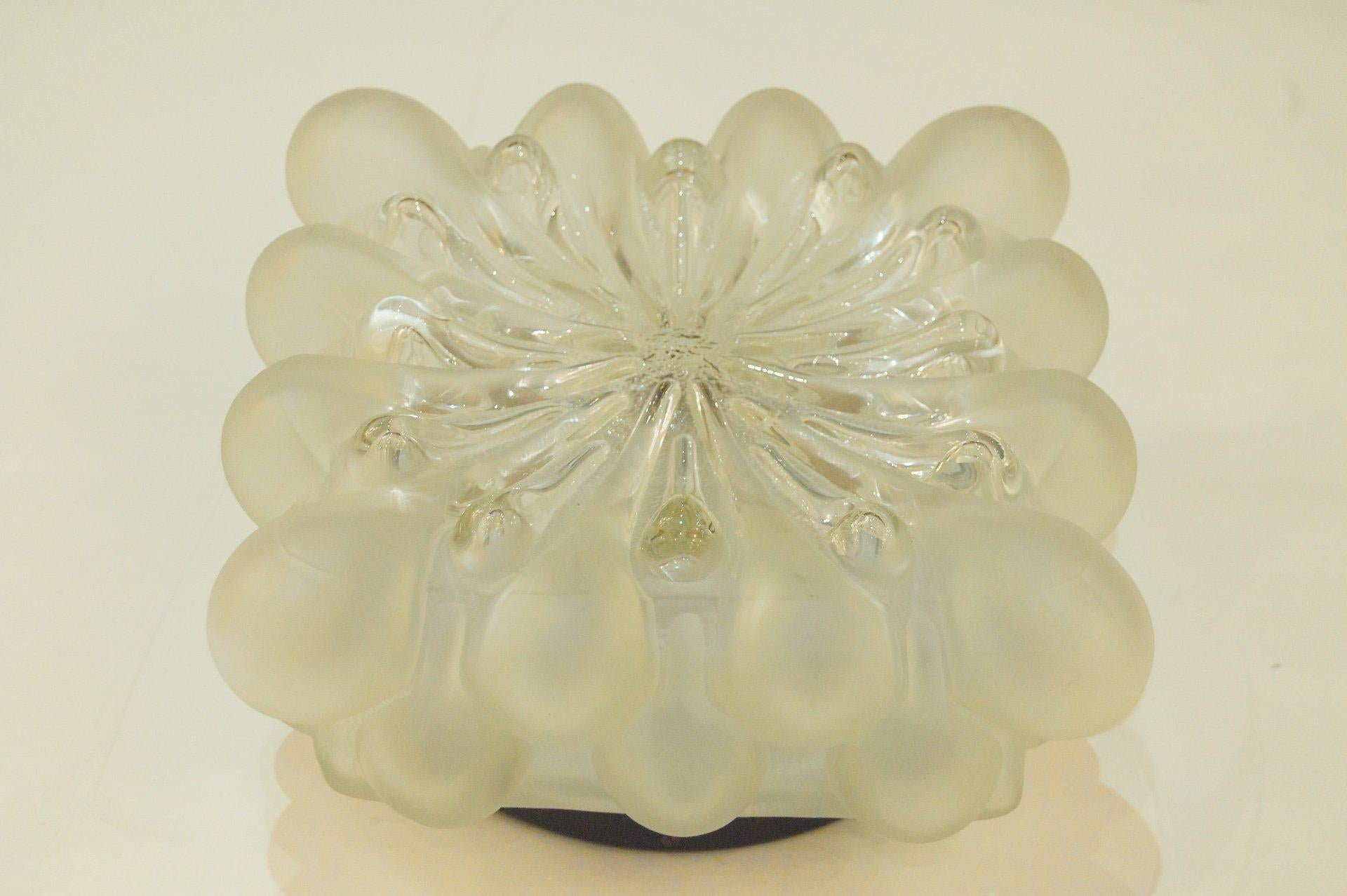 Unique Frosted Bubble Light Flush Mount In Good Condition For Sale In Stamford, CT