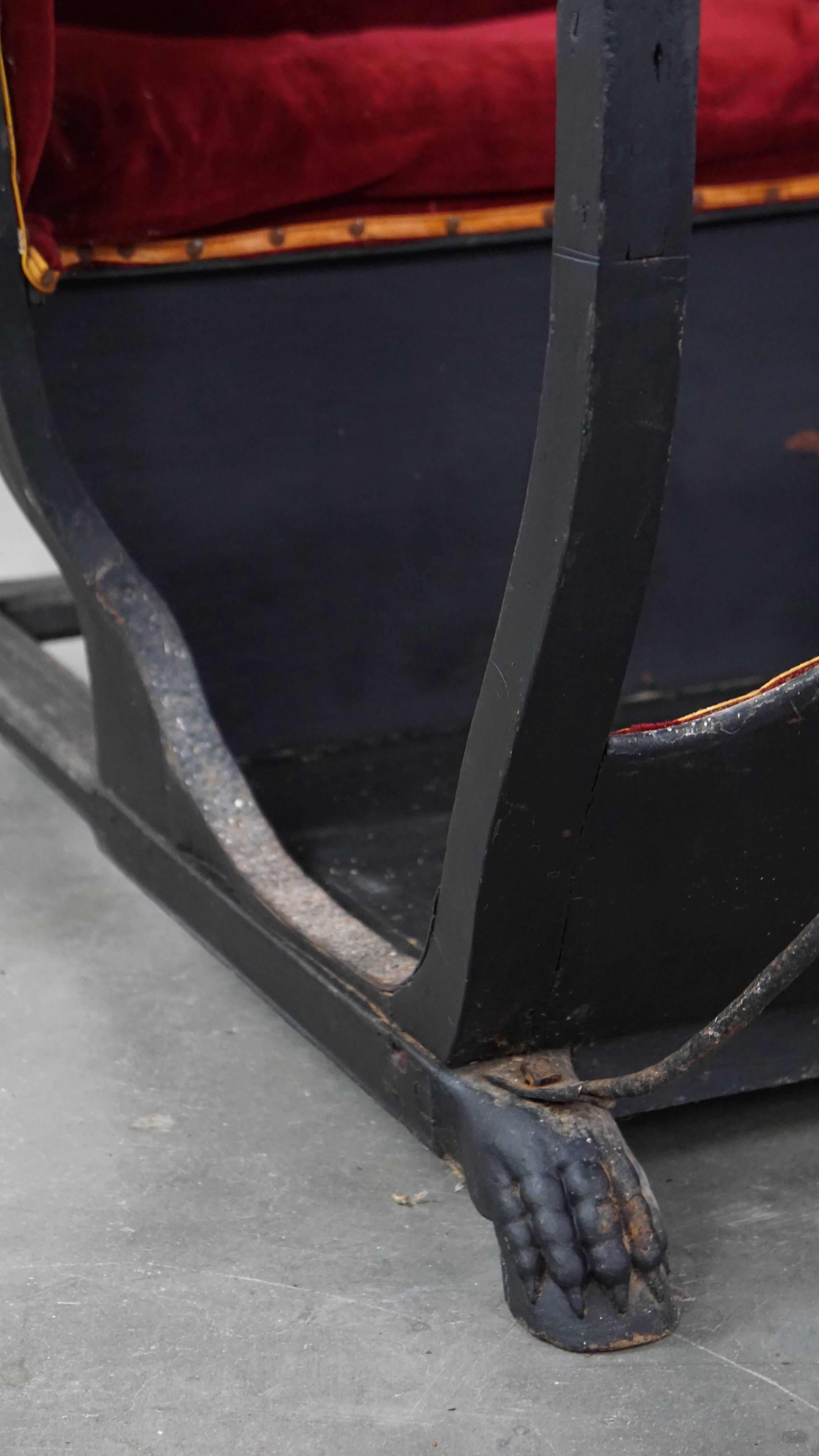 XIXe siècle Chaise à porteurs unique de la fin du 19e siècle. en vente