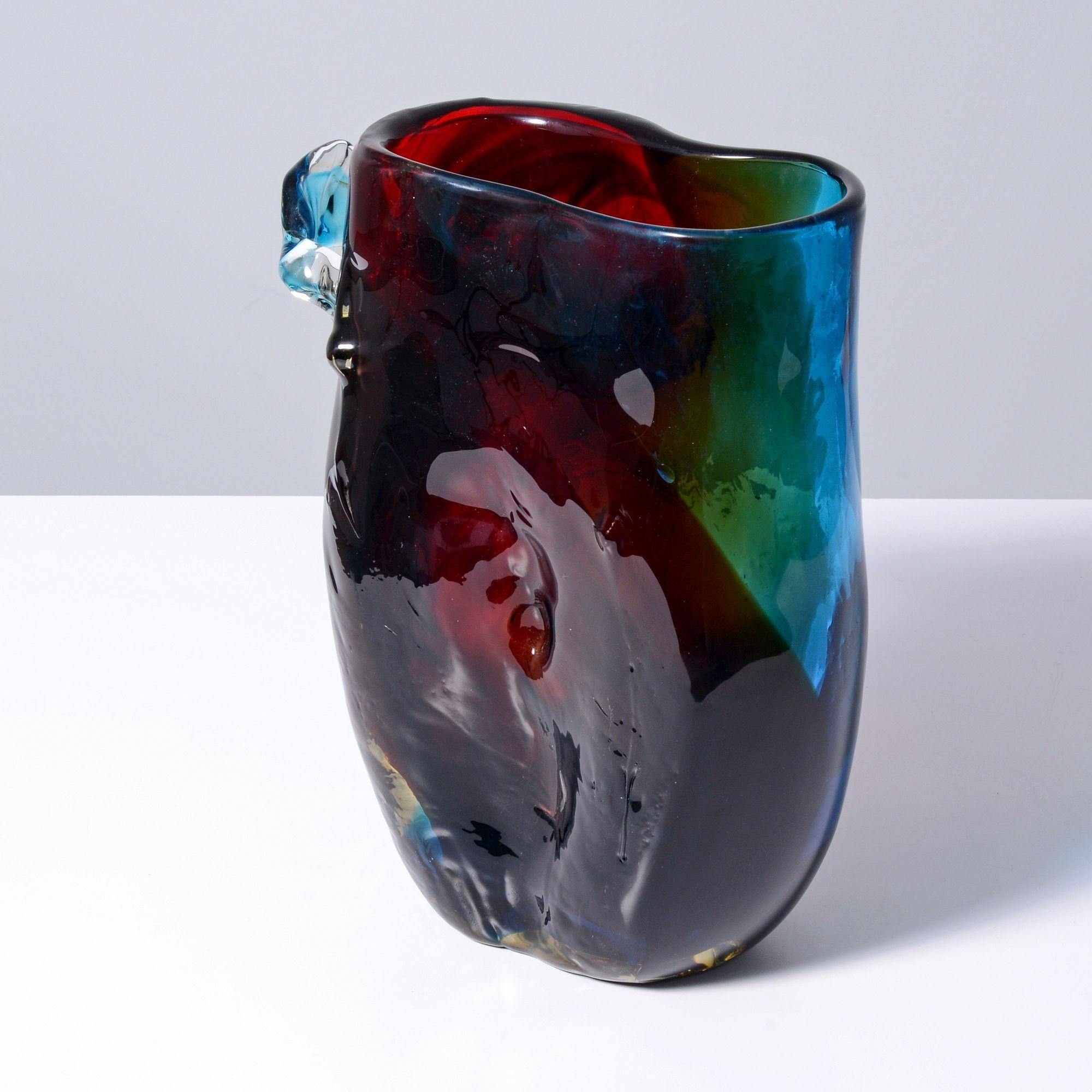 Einzigartige Fulvio Bianconi-Vase mit Henkel, 13,75