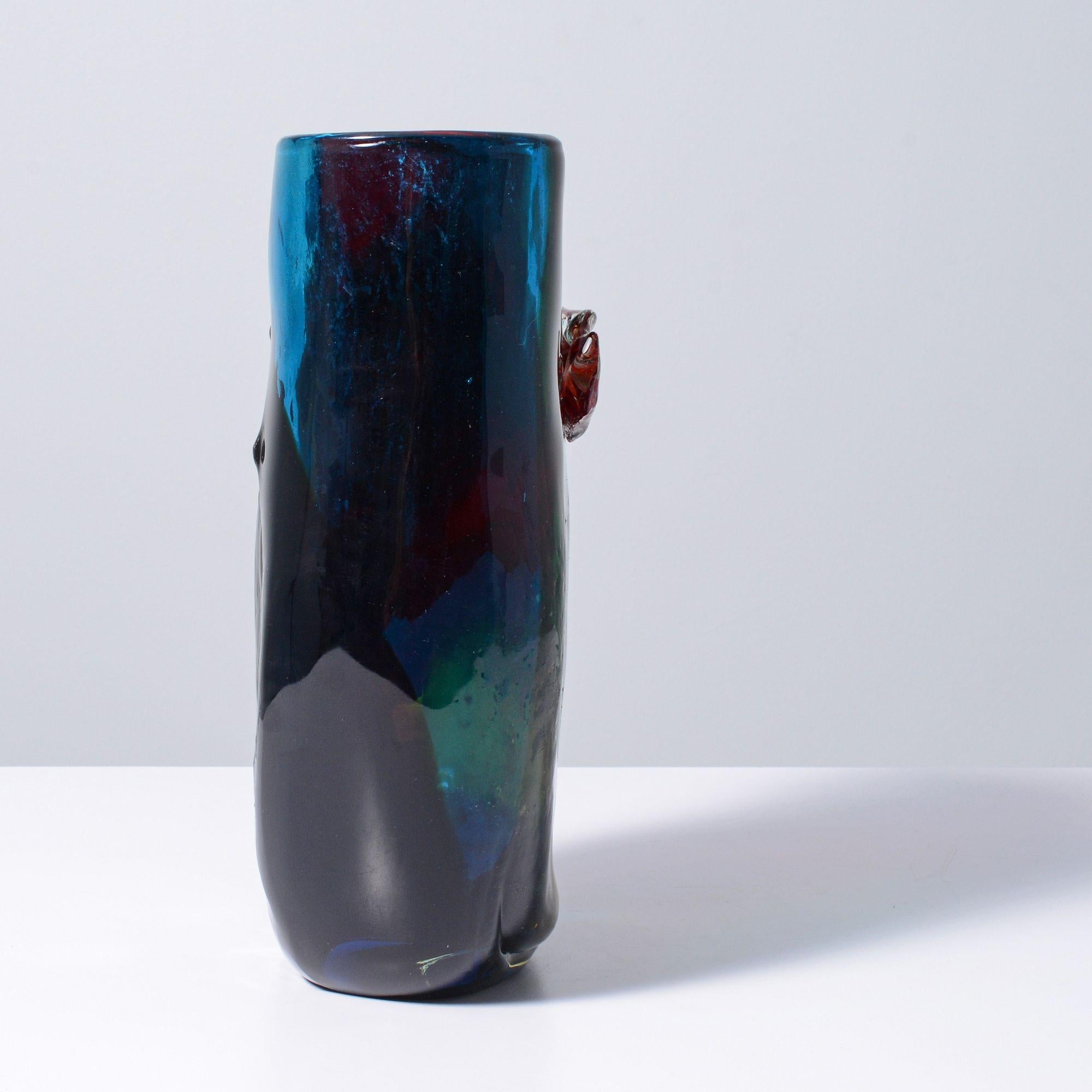 Einzigartige Fulvio Bianconi-Vase mit Henkel, 13,75