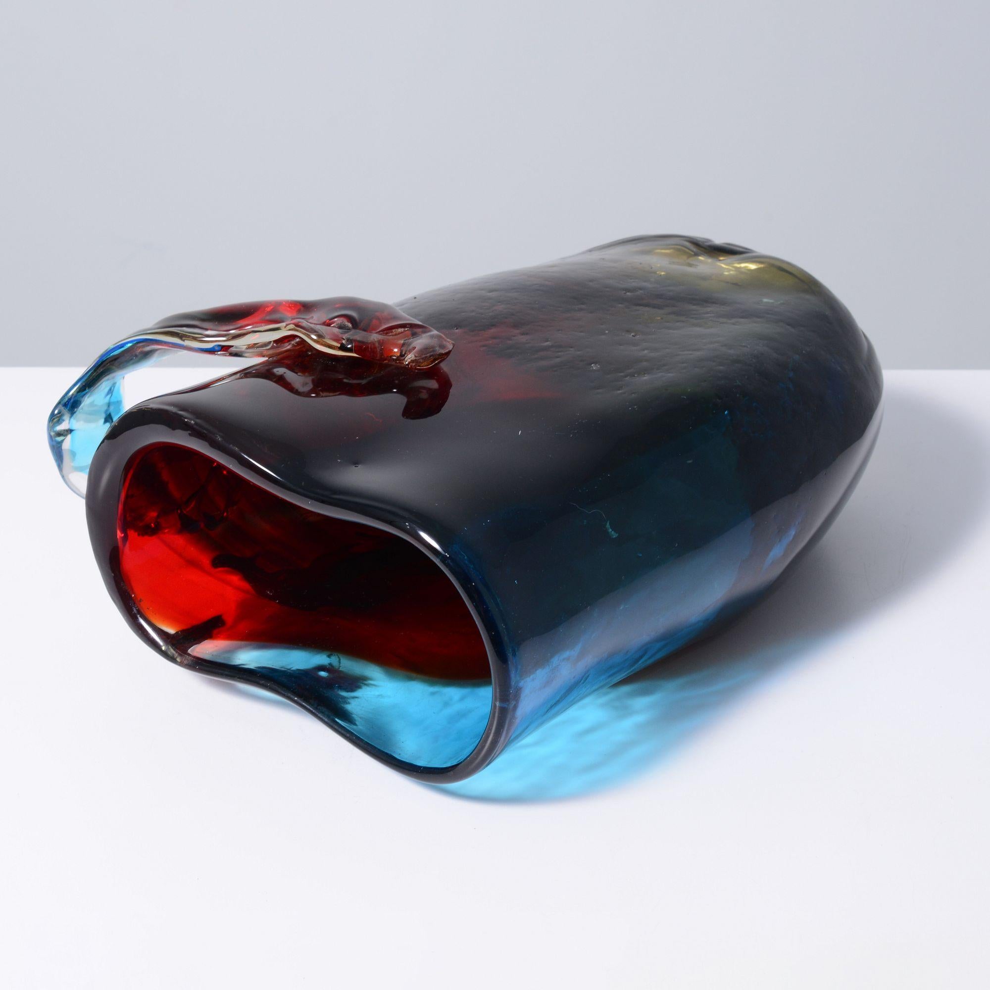 Einzigartige Fulvio Bianconi-Vase mit Henkel, 13,75