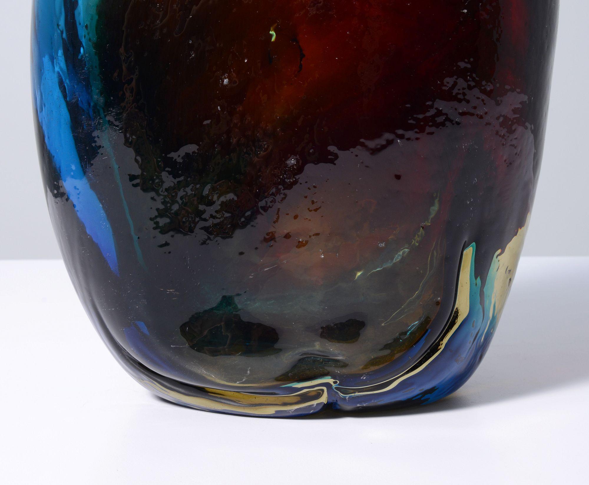 Einzigartige Fulvio Bianconi-Vase mit Henkel, 13,75