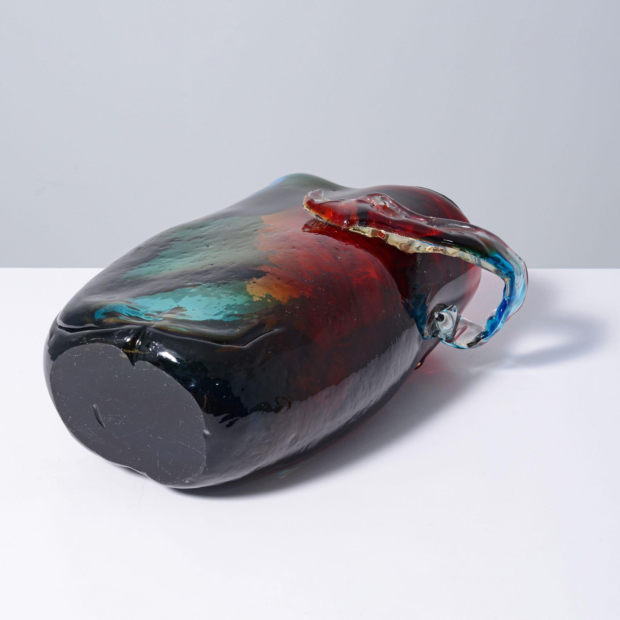 Einzigartige Fulvio Bianconi-Vase mit Henkel, 13,75