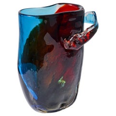 Unique Fulvio Bianconi Handled Vase, 13.75"H, Murano