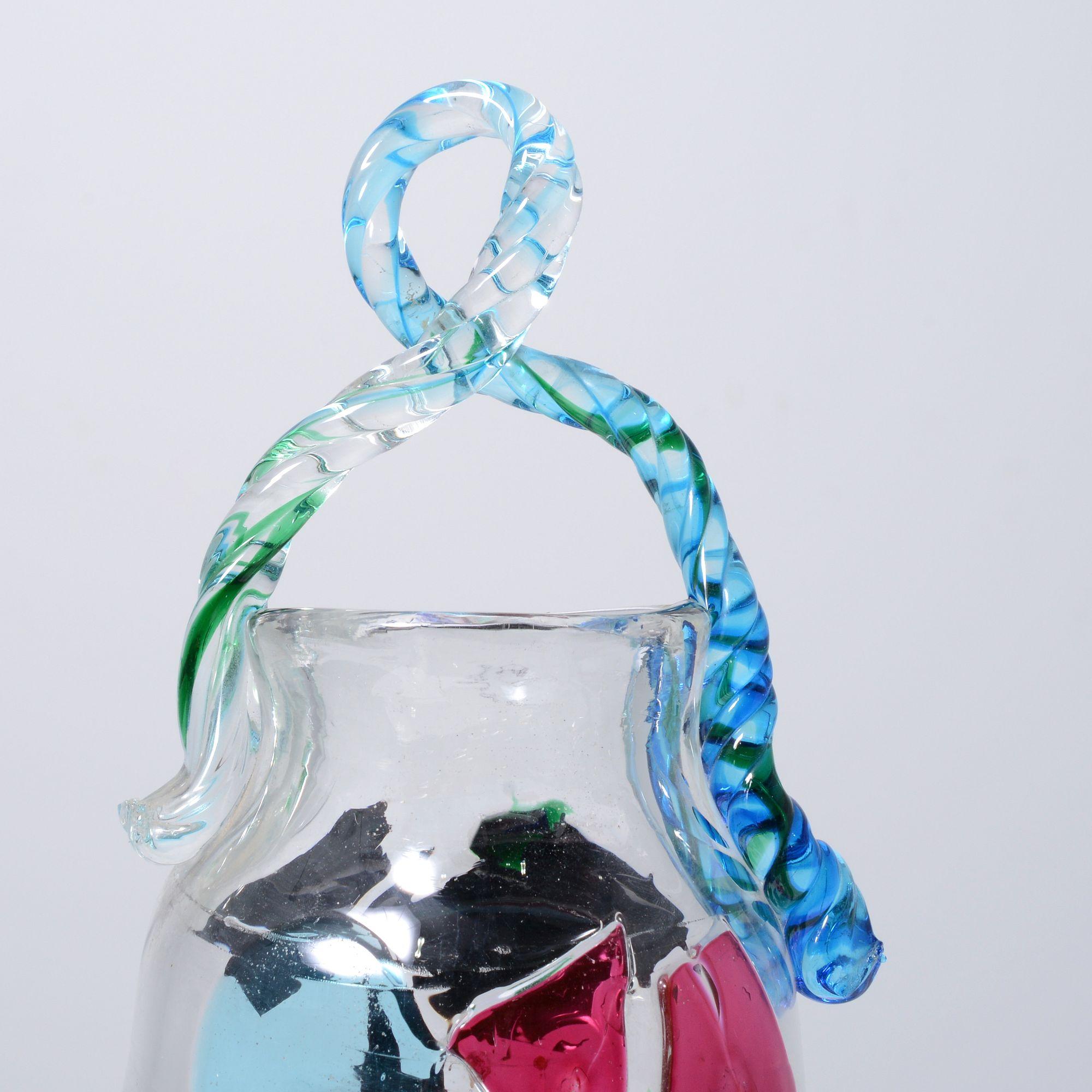Vetro soffiato Unico vaso con manico di Fulvio Bianconi, 17 