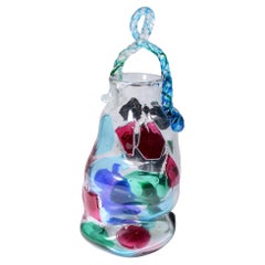 Unique Fulvio Bianconi Handled Vessel, 17"H, Murano
