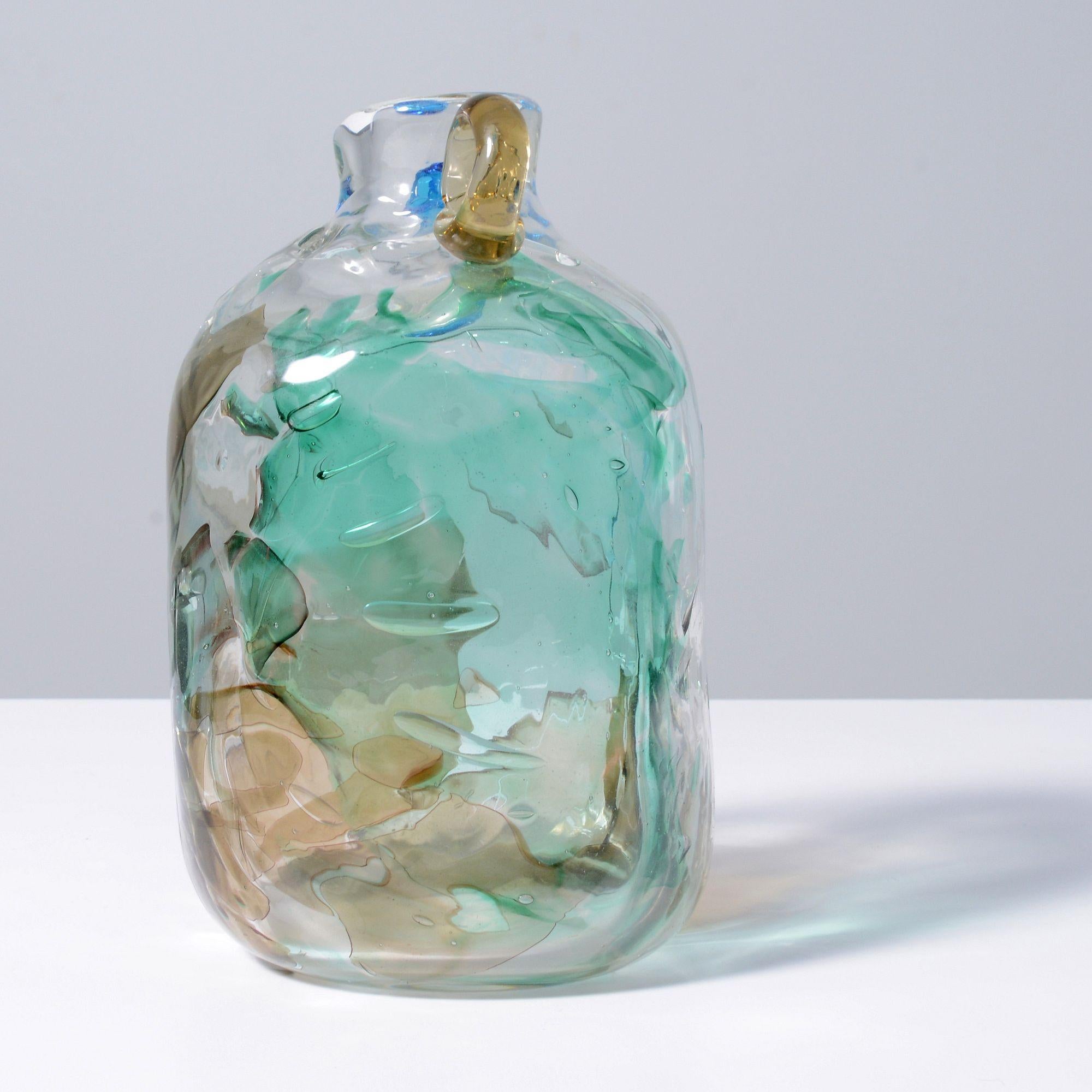 Mid-Century moderno Unico Fulvio Bianconi PICCOLO Vaso con manico ad orecchie, Murano in vendita