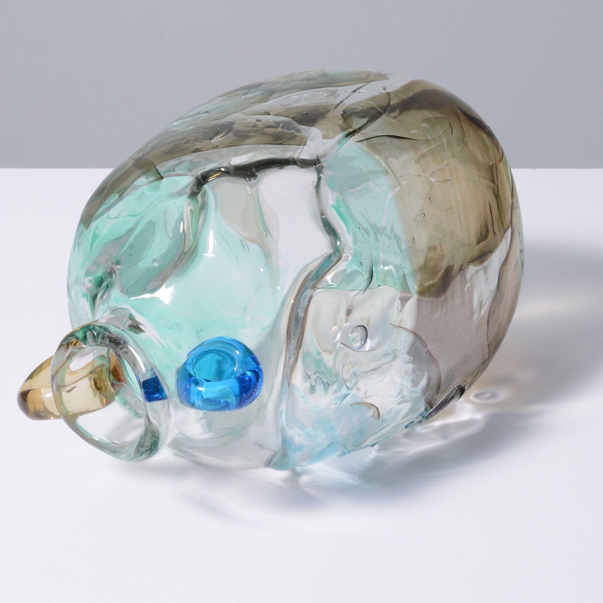 Unico Fulvio Bianconi PICCOLO Vaso con manico ad orecchie, Murano In condizioni buone in vendita a Lake Worth Beach, FL