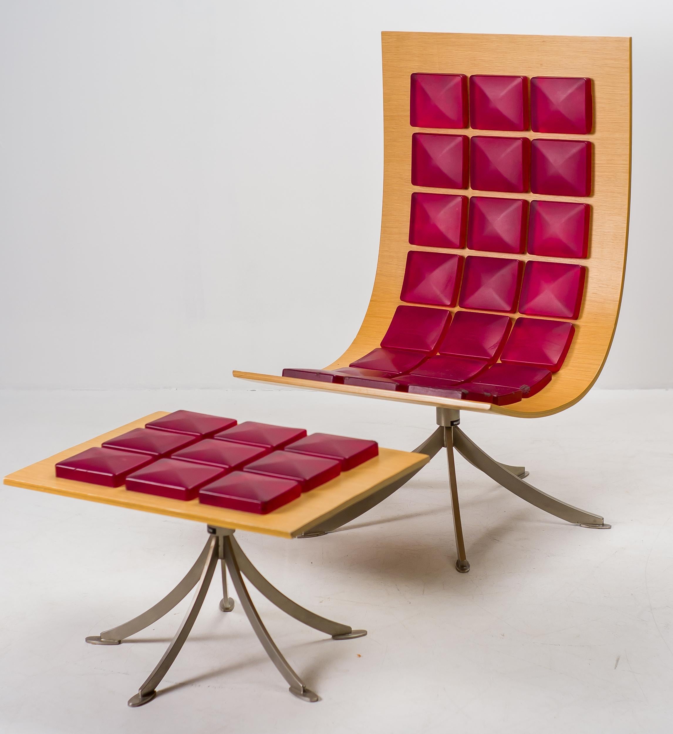 Einzigartiger Gaby Fois Dorell Voyager Loungesessel und Fußhocker (Italienisch) im Angebot
