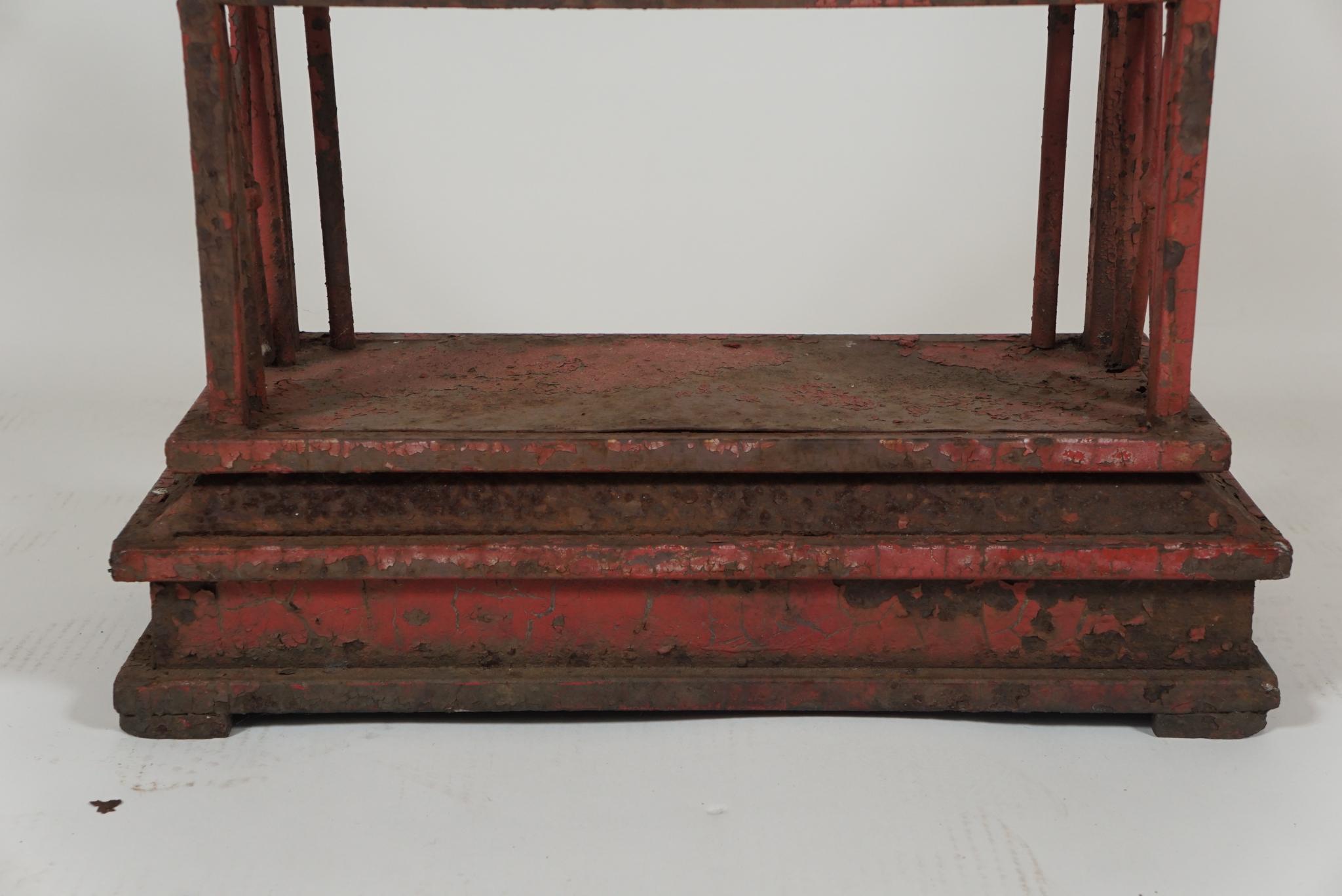Mid-20th Century Unique Garden Clock in Original Paint For Sale