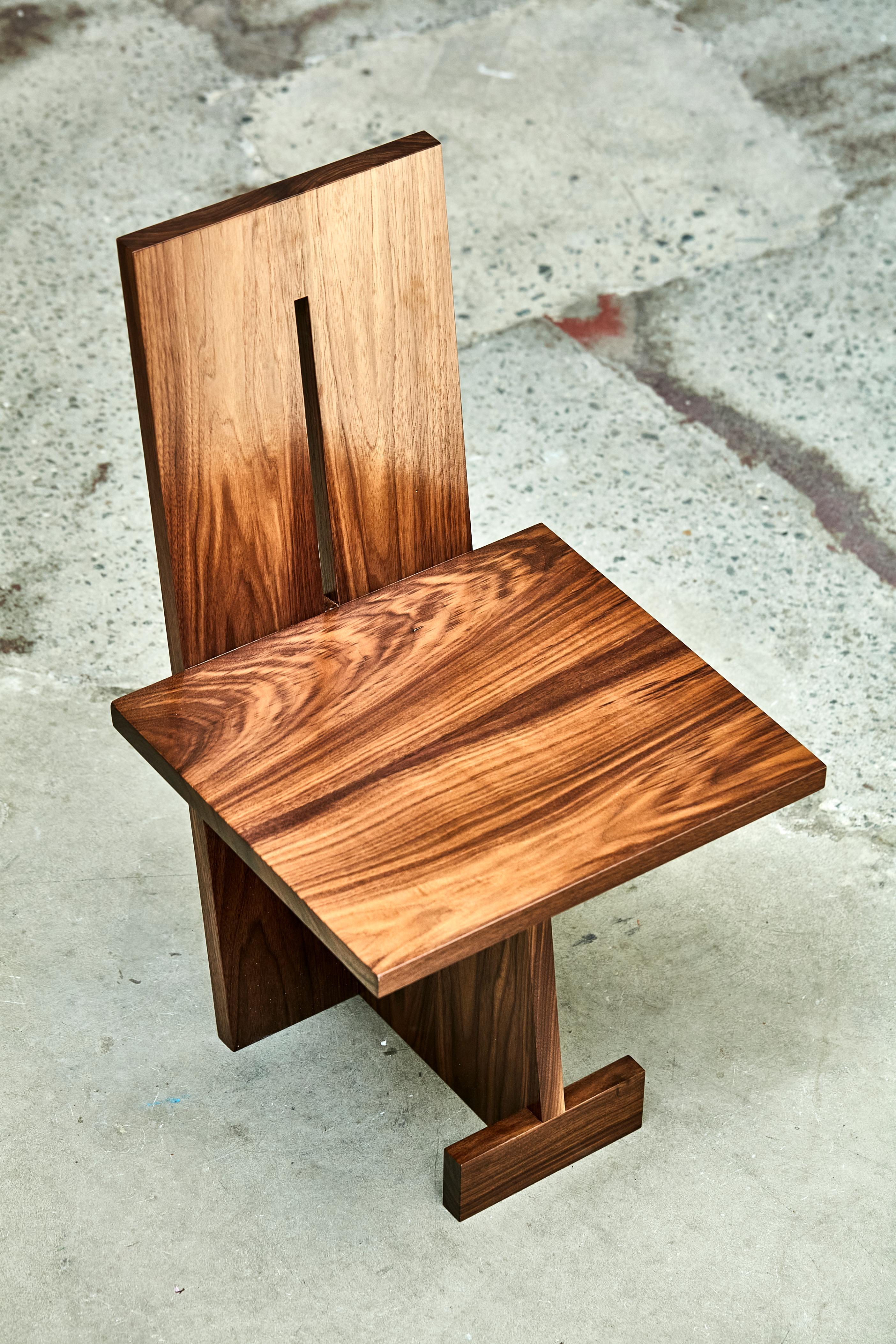 Modern Unique GB102 Walnut Chair Sculpted by Gregory Beson For Sale