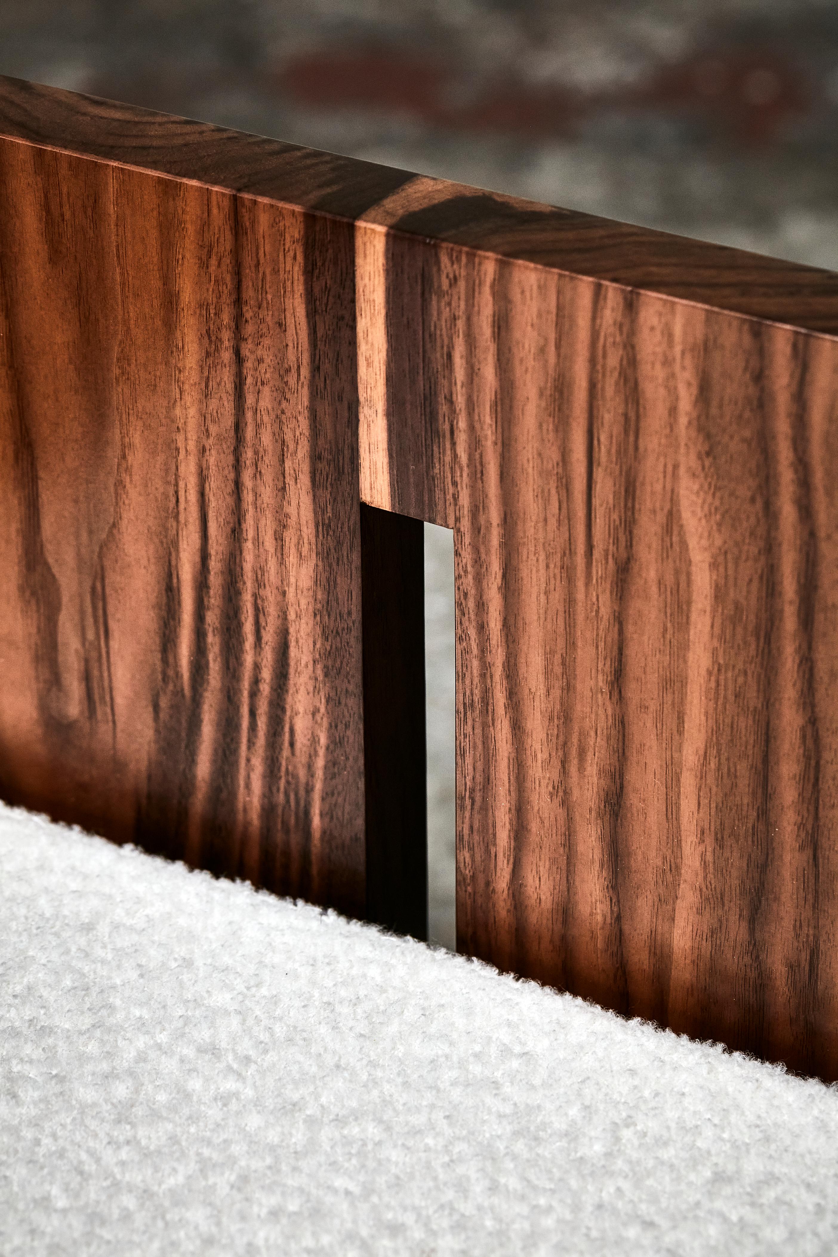 Unique GB201 Walnut Daybed Sculpted by Gregory Beson 2