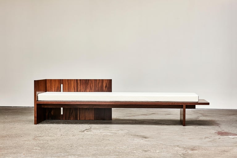 Contemporary Unique GB201 Walnut Daybed Sculpted by Gregory Beson  For Sale