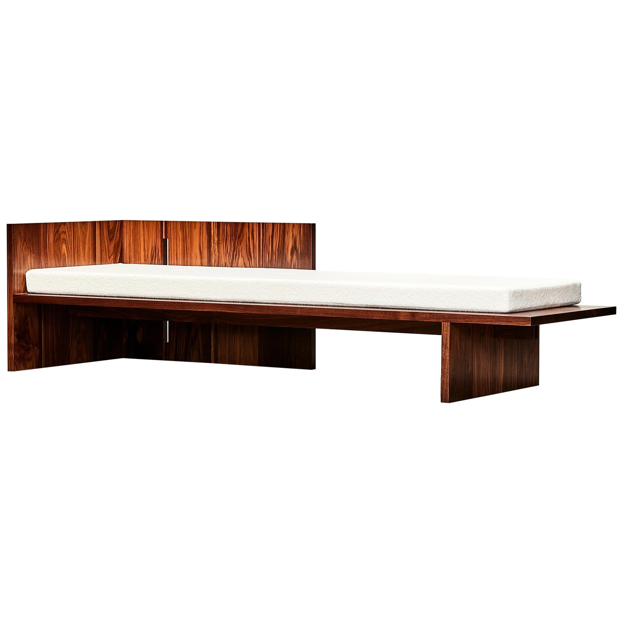 Unique GB201 Walnut Daybed Sculpted by Gregory Beson