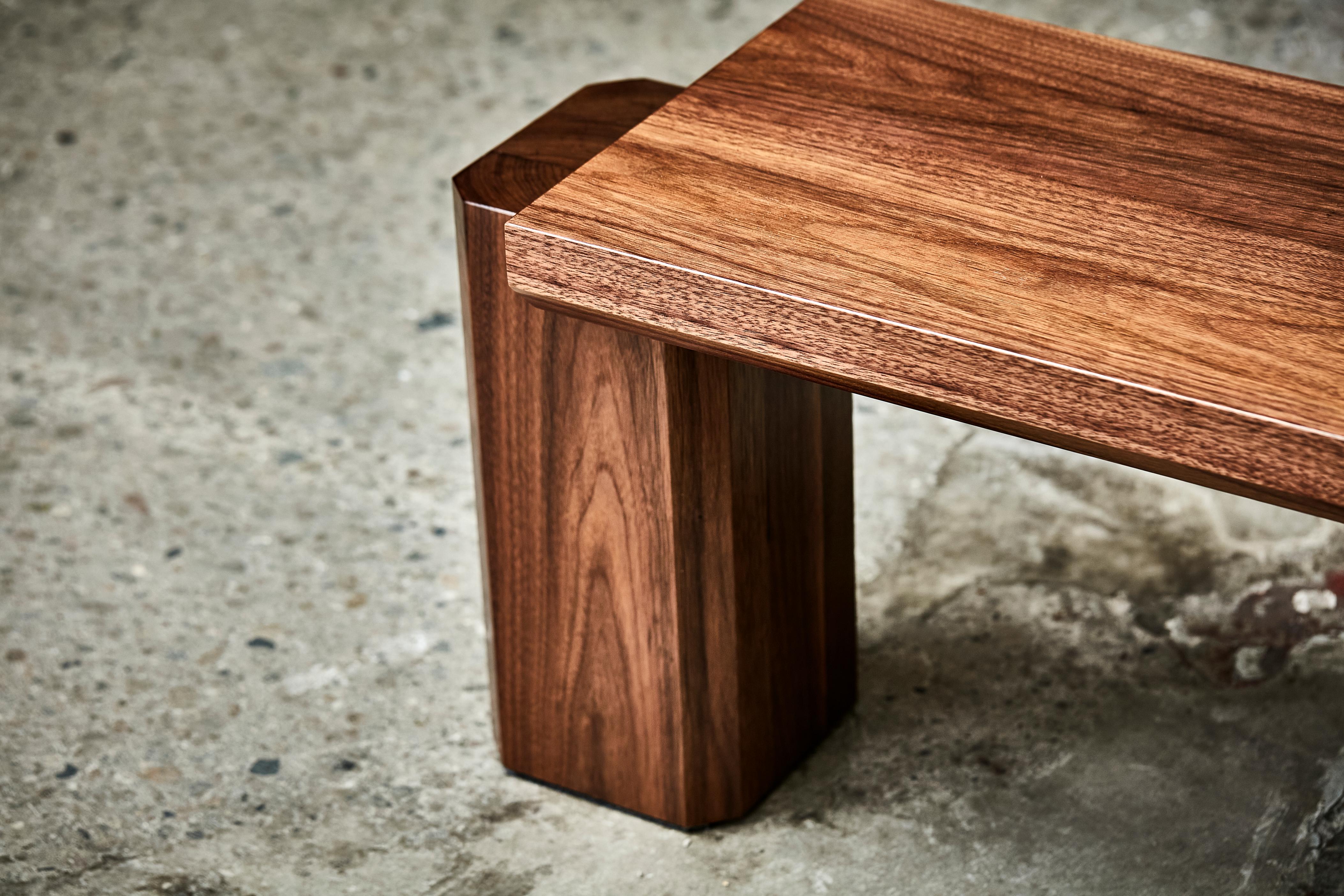 Contemporary Unique GB402 Walnut Bench Sculpted by Gregory Beson