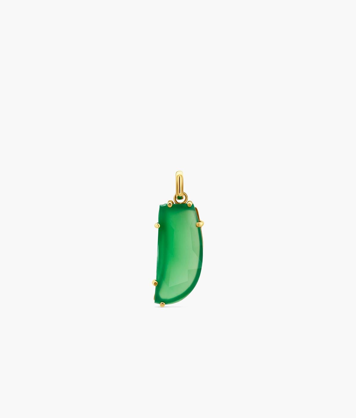 Modern Unique Gems Green Agate Charm For Sale