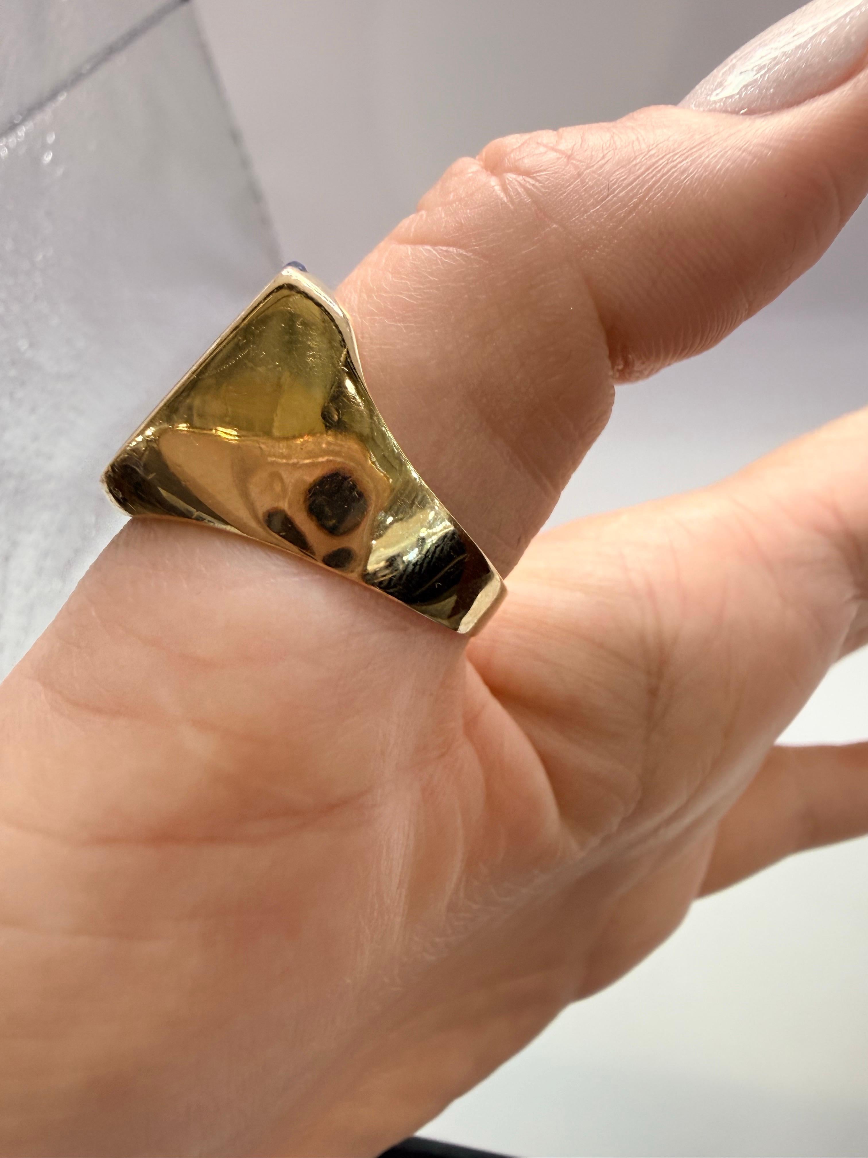 Bague unique en pierre précieuse unisexe en vente 3