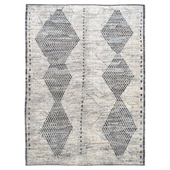 Tappeto in lana con motivo geometrico a rombi unico nel suo genere 10'5''x14'