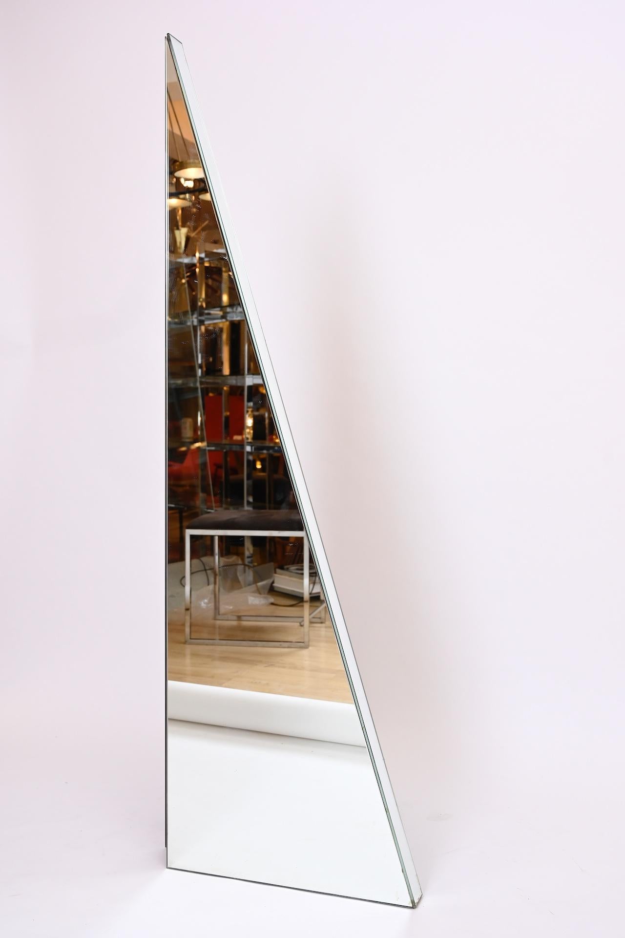 Post-Modern Unique Geometric Free Standing Diptych Mirror Sculpture