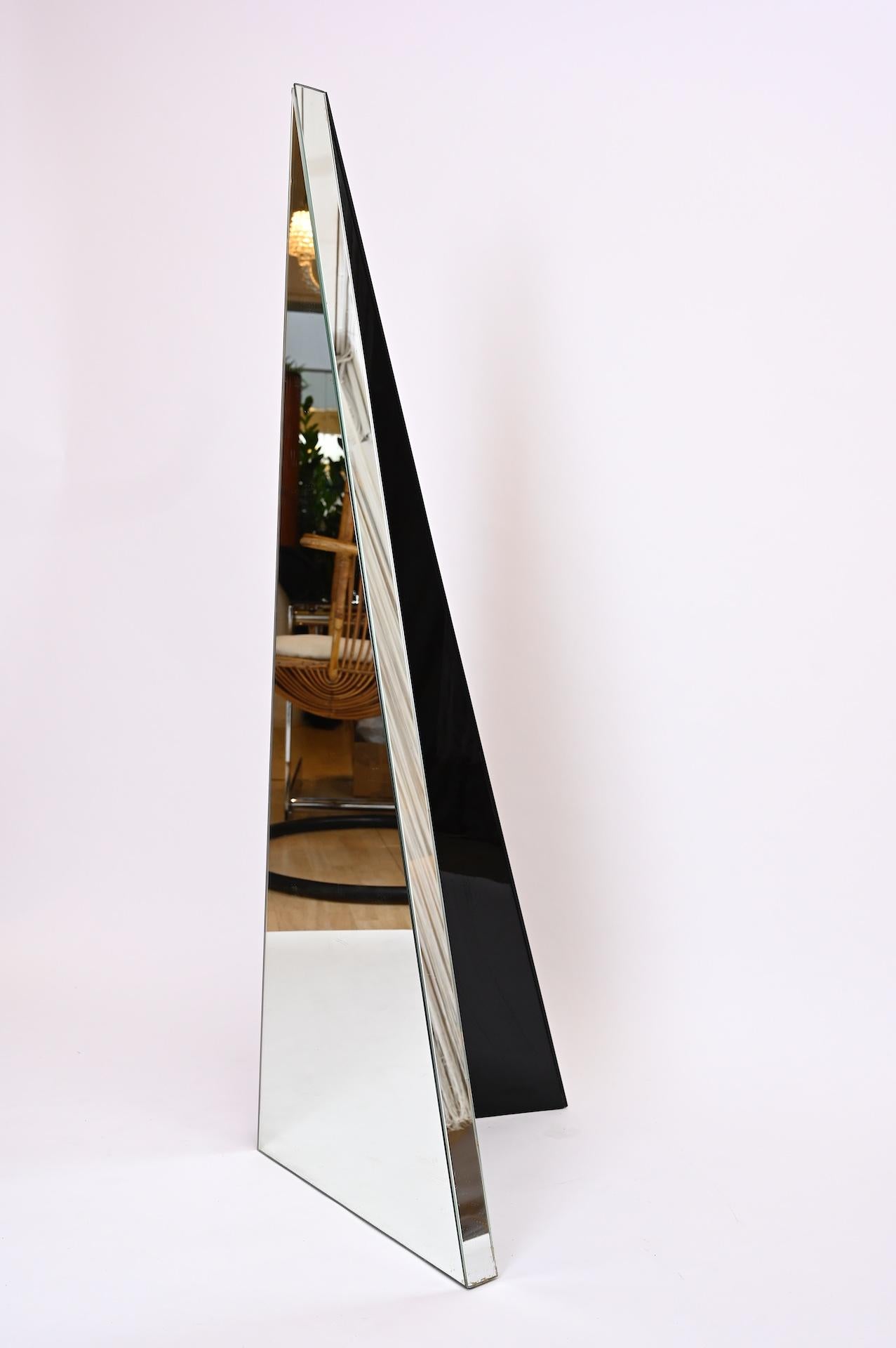 Late 20th Century Unique Geometric Free Standing Diptych Mirror Sculpture