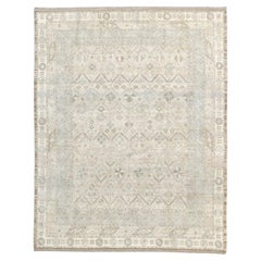Unique Geomteric Oushak Wool Rug 8'2''x10'4''