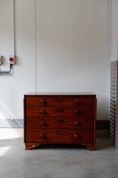 Antique Georgian Mahogany Chest of Drawers with Zebra Wood Handles