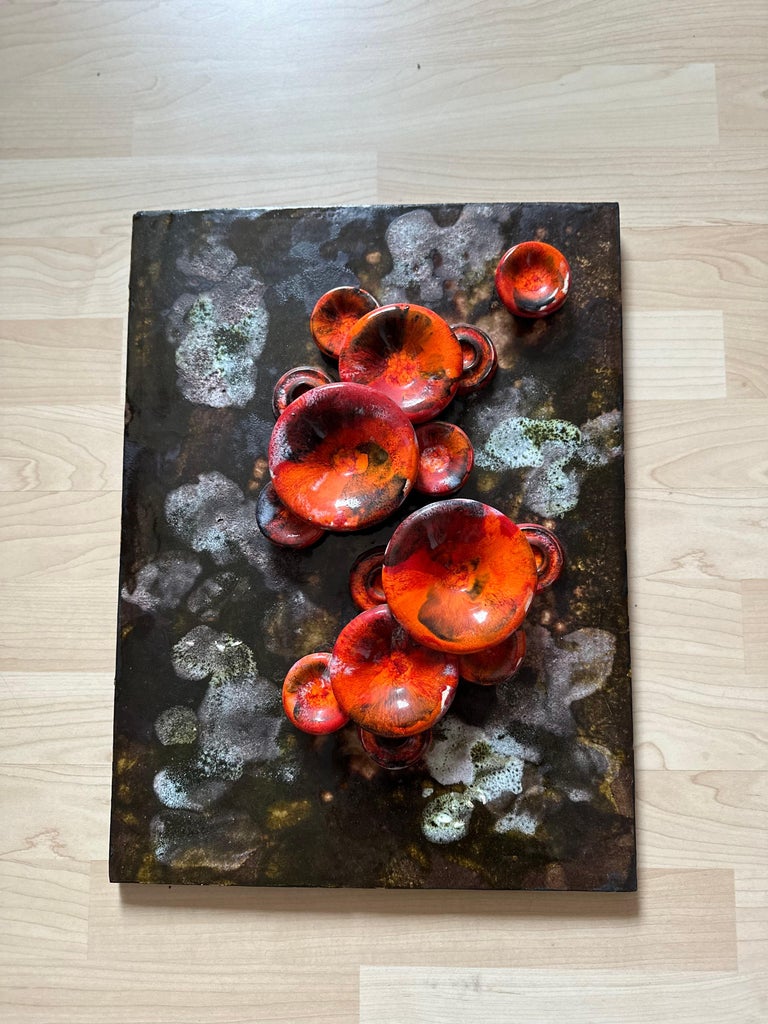 Unique German Ceramic Wall Plate by Ruscha/Space Age Design