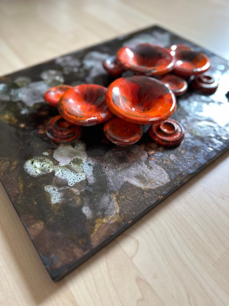 Unique German Ceramic Wall Plate by Ruscha/Space Age Design