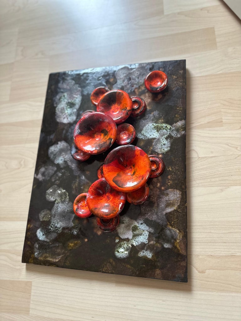 Unique German Ceramic Wall Plate by Ruscha/Space Age Design
